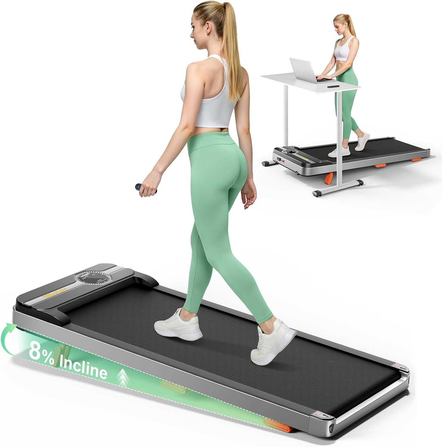TREAFLOW Walking Pad Treadmill, Under Desk Treadmills for Home