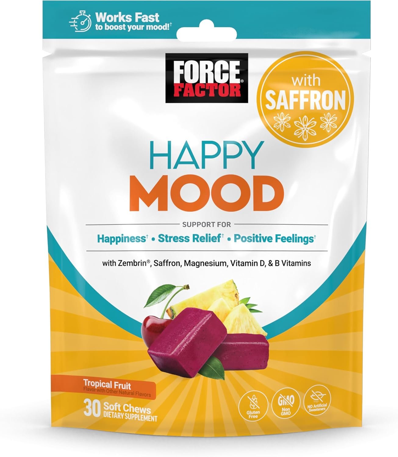 Force Factor Happy Mood, Mood Support & Balance Supplement
