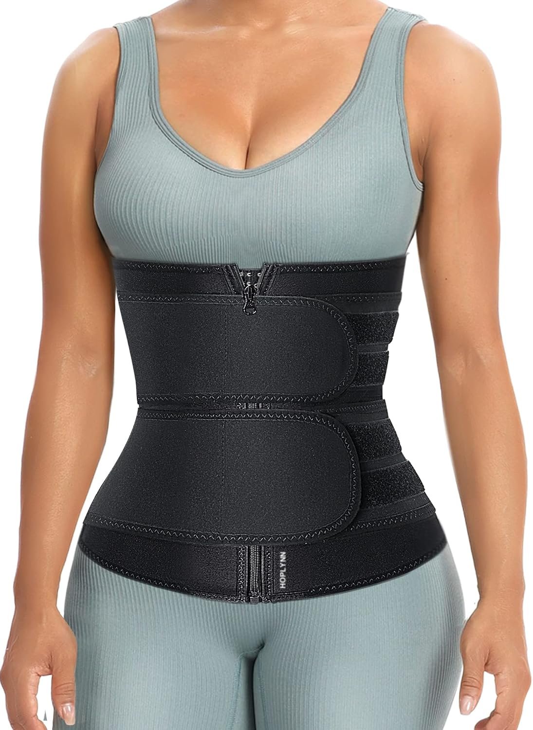 HOPLYNN Sweat Waist Trainer Body Shaper for Women Two Belts