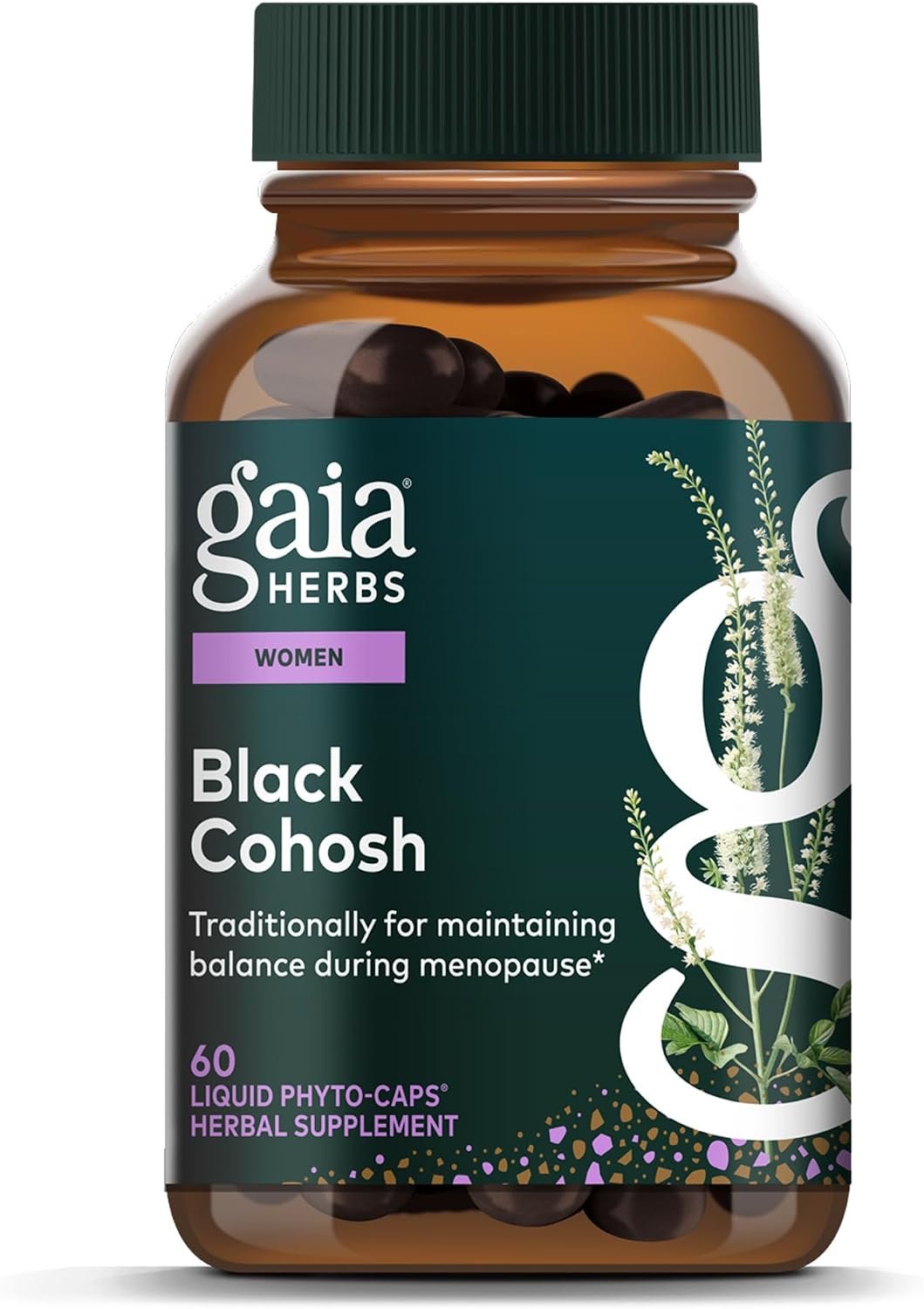 Gaia Herbs Black Cohosh, 60 Vegan Capsules, 60 Servings