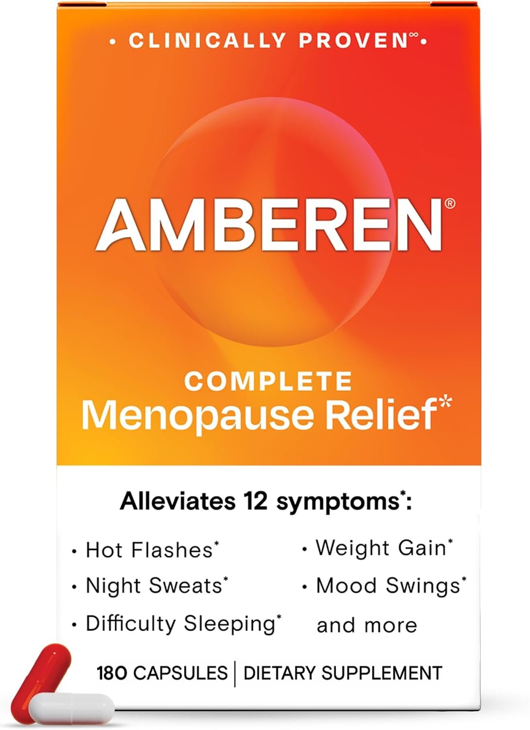 Amberen Menopause Supplement, Multi-Symptom Relief, 90 Day Supply