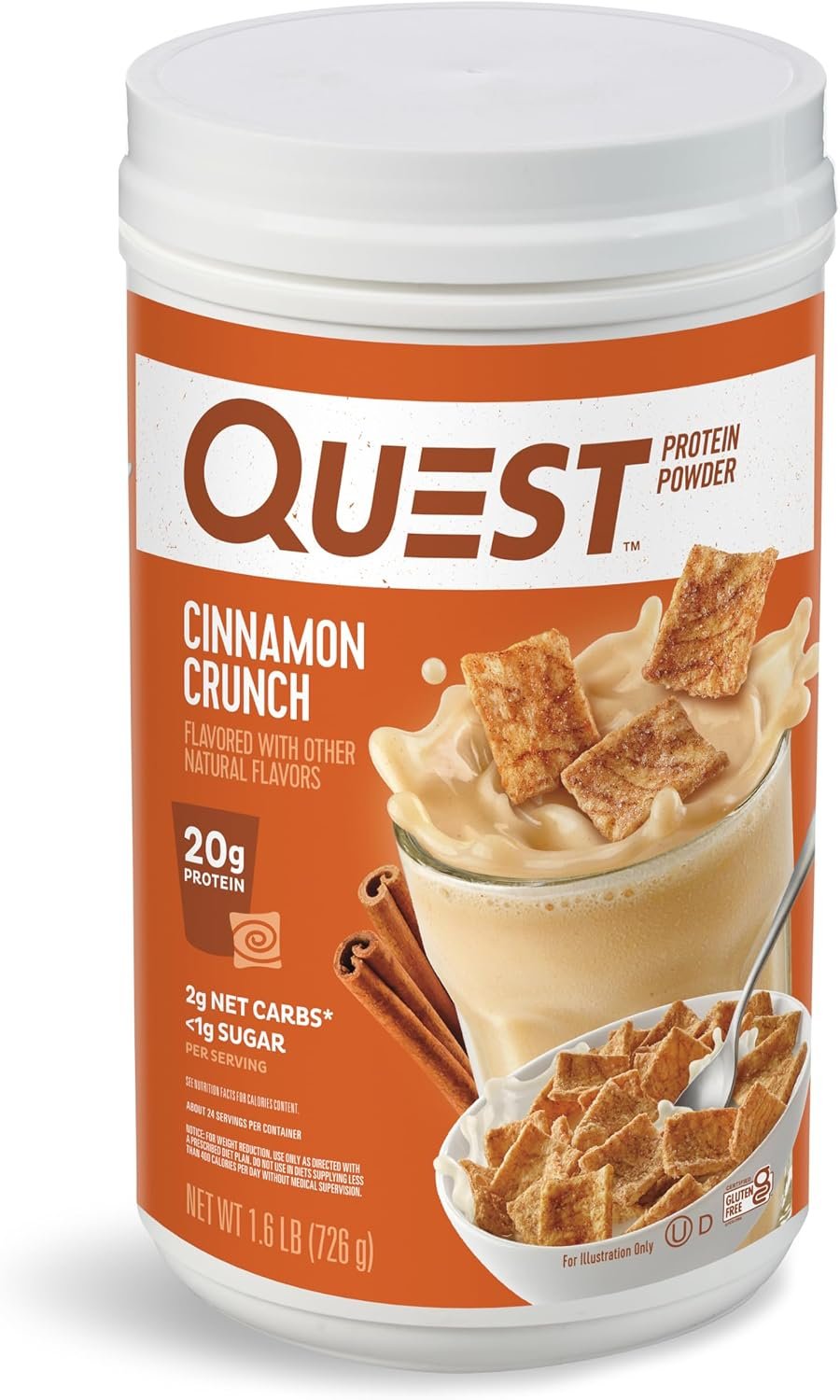Quest Nutrition Cinnamon Crunch Protein Powder, 20g Protein, 1.6 Pound