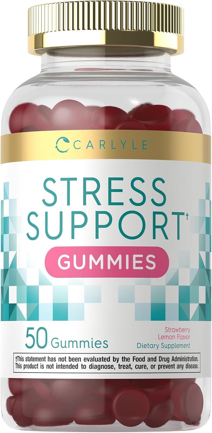 Carlyle Stress Support Supplement Gummies | 50 Count | for Women and Men