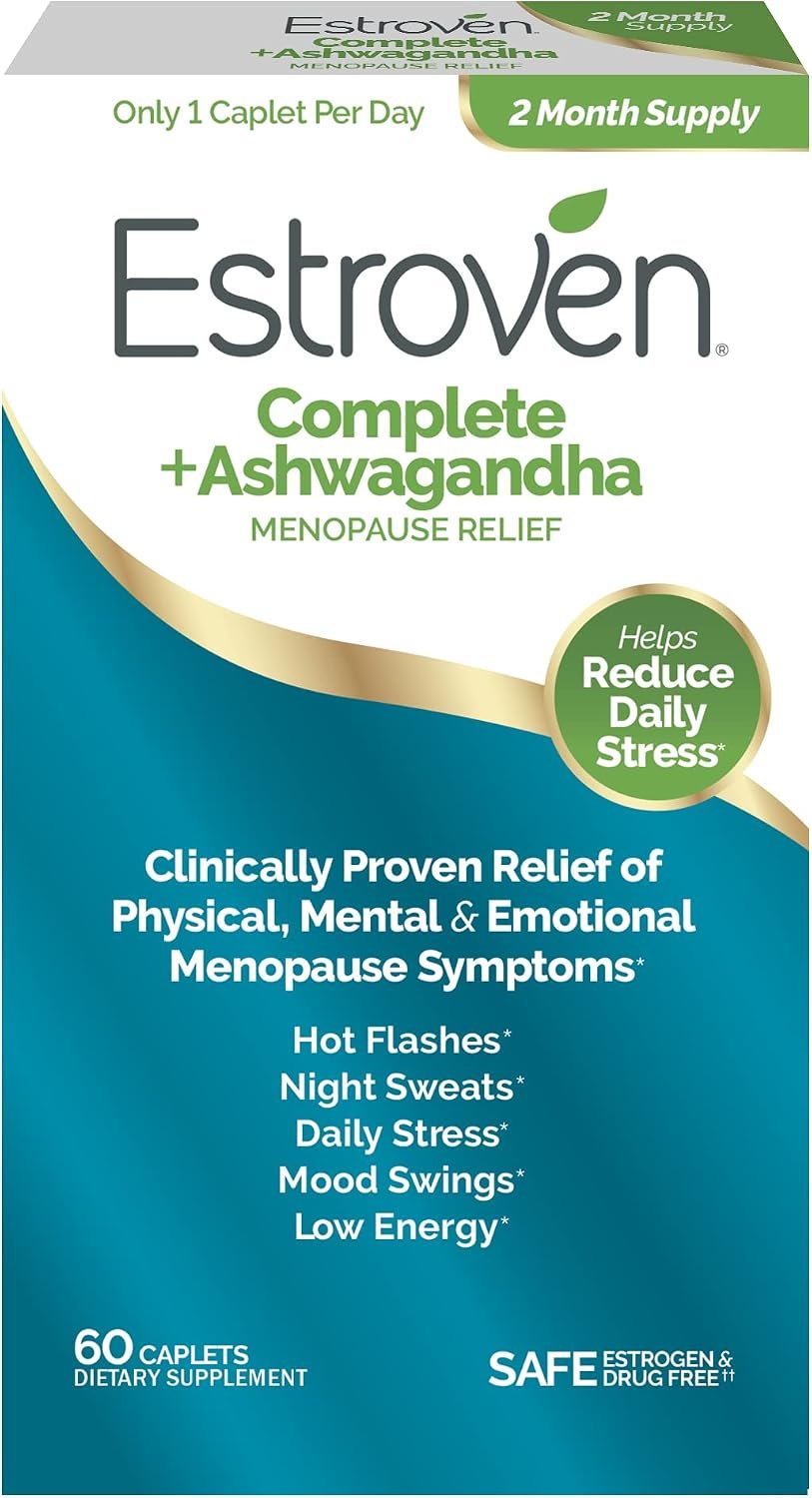 Estroven Complete + Ashwagandha Menopause Supplement for Women, 60 Count