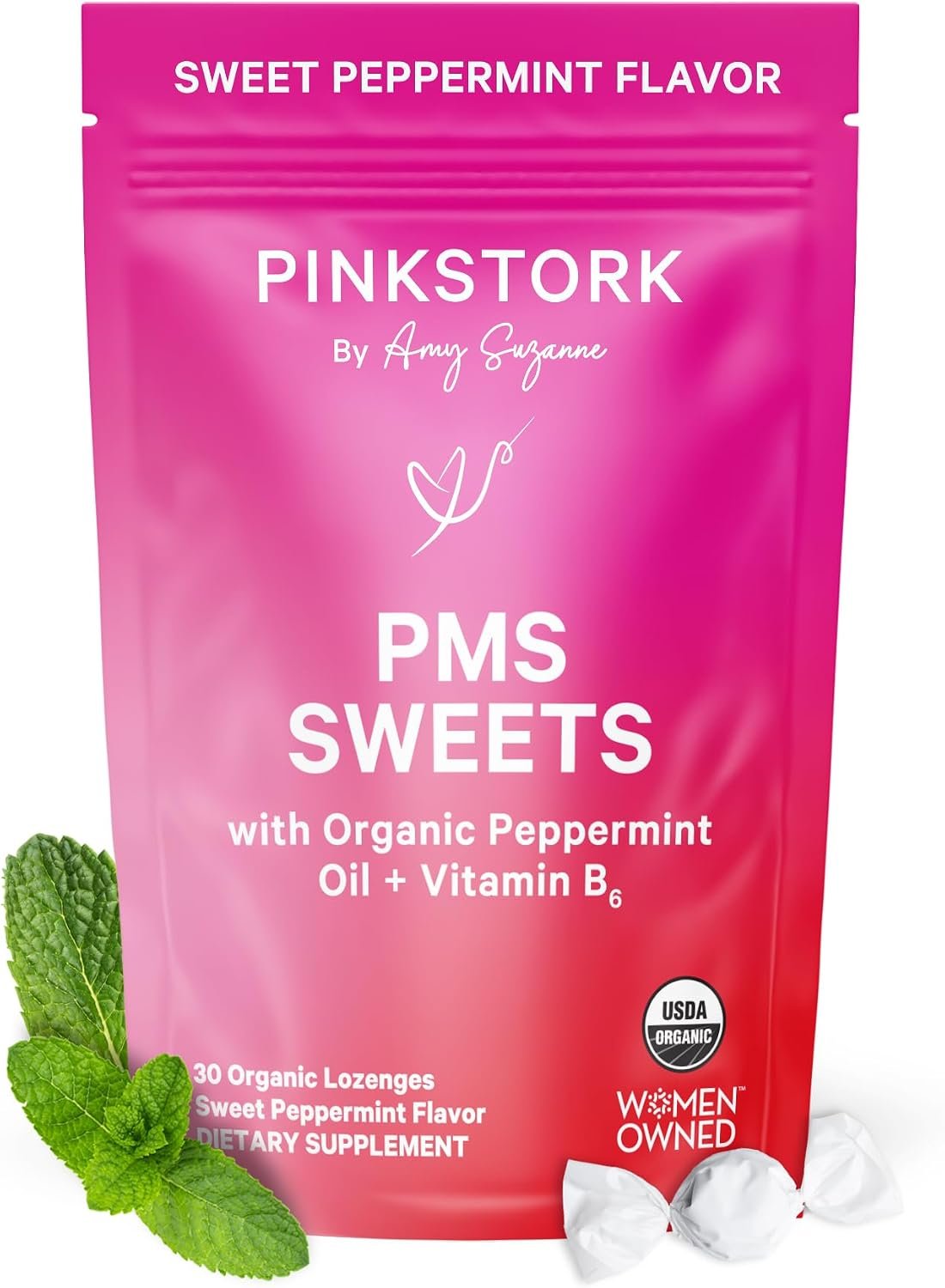 Pink Stork Organic PMS Support Sweets for Teens and Women, 30 Drops