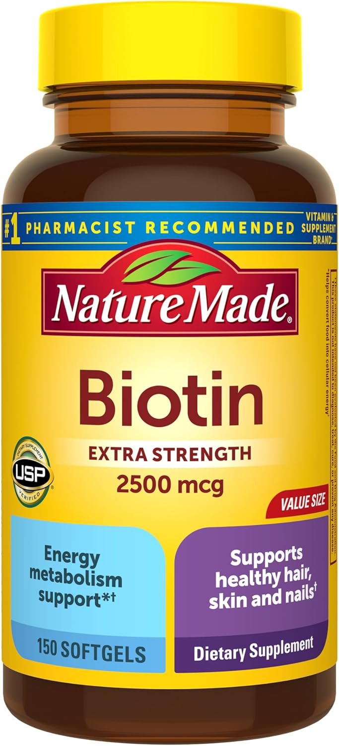 Nature Made Biotin 2500 mcg Extra Strength, 150 Softgels