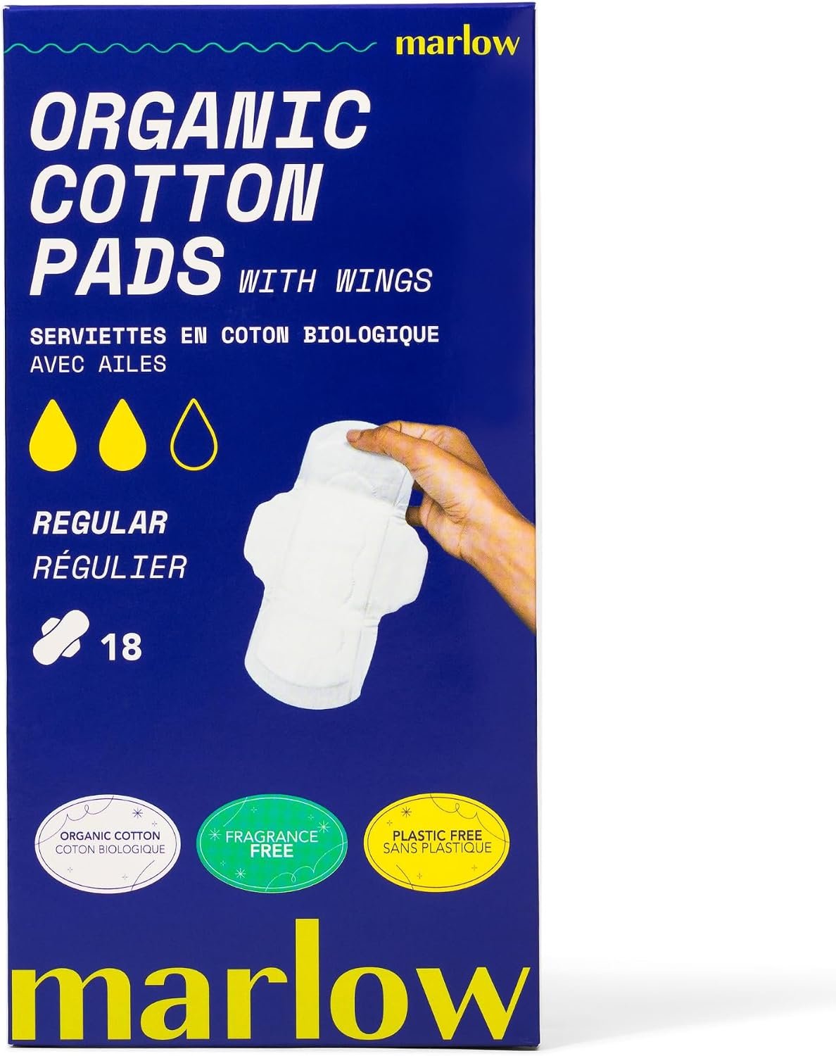 Marlow | Organic Cotton Pads with Sticky Wings | Ultra Thin | Day Time