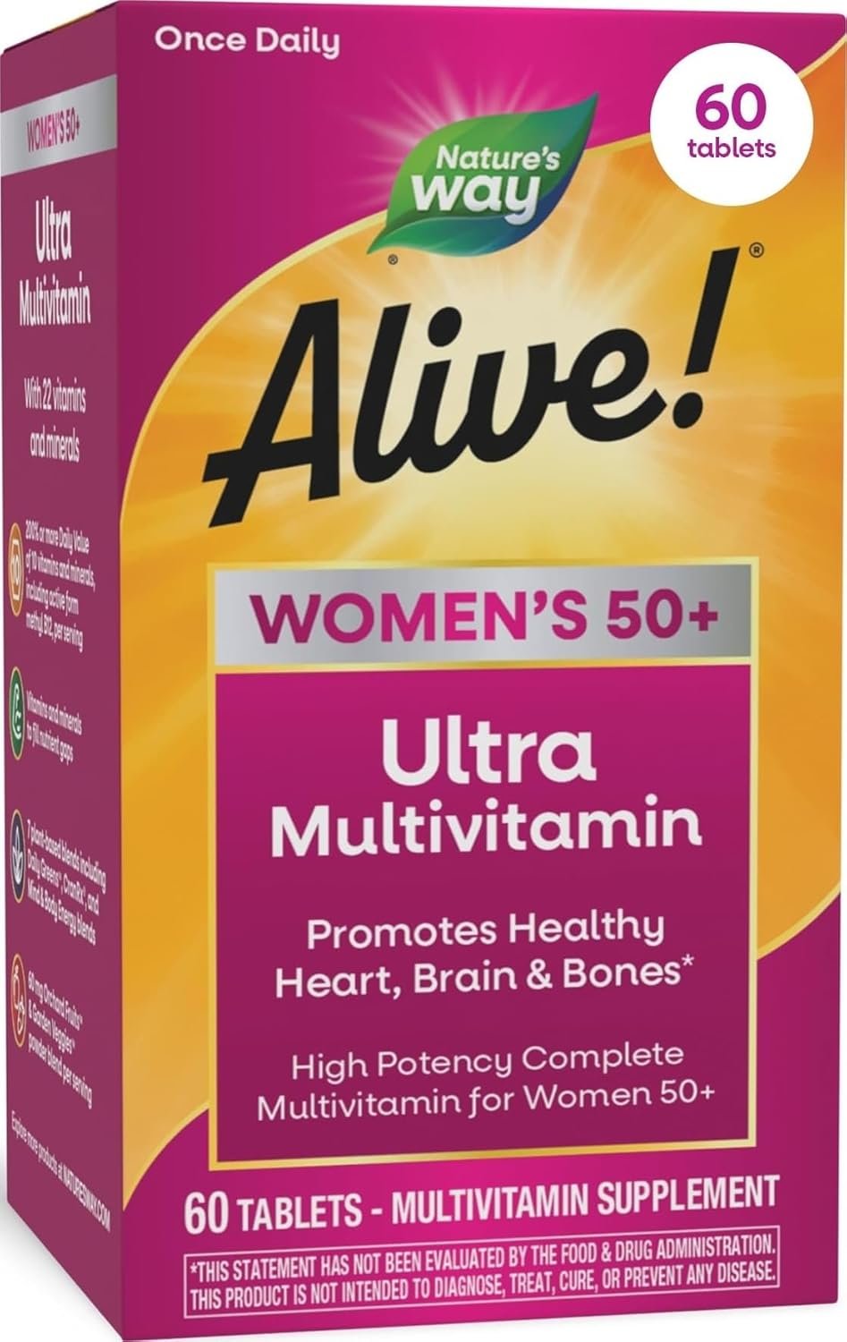 Nature’s Way Alive! Women’s 50 Plus Ultra Potency Multivitamin, 60 ct