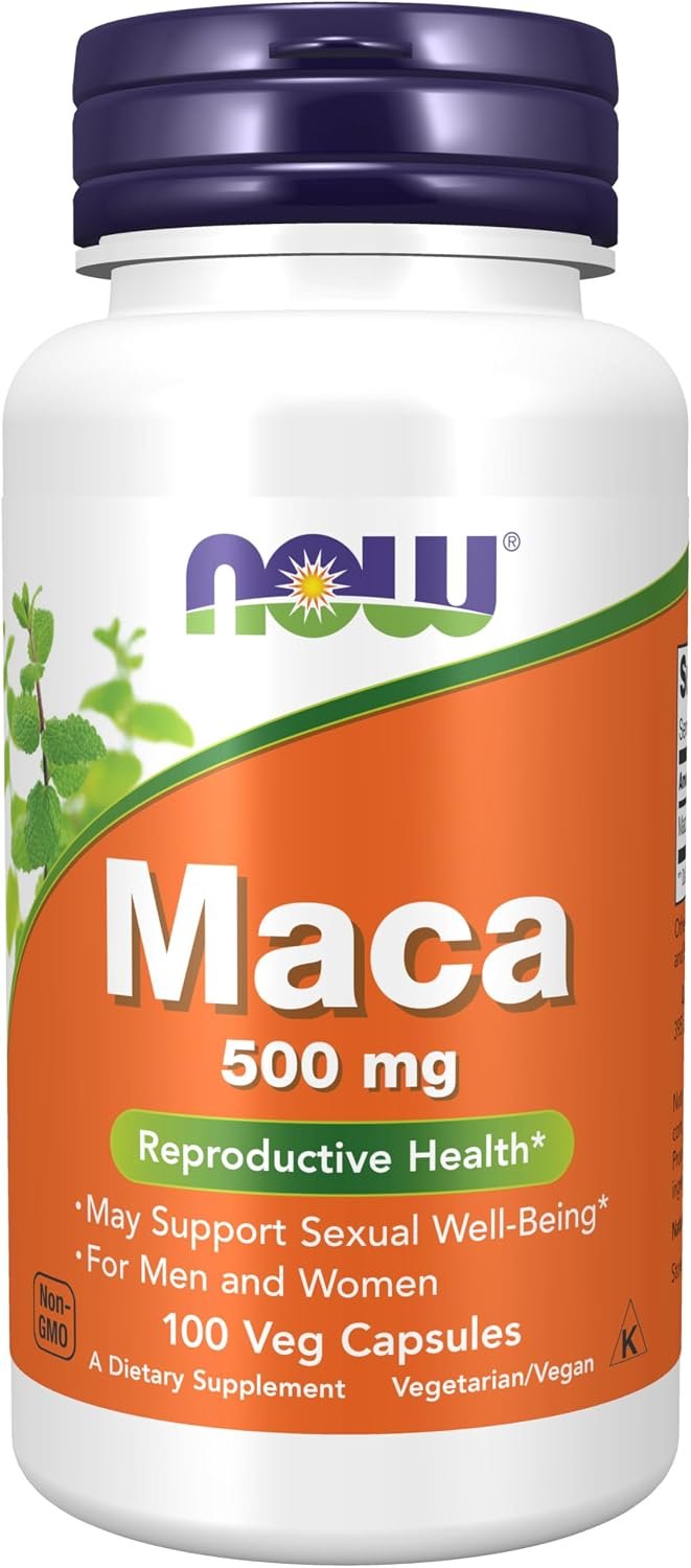 NOW Foods Supplements, Maca (Lepidium meyenii) 500 mg, For Men and Women, Reproductive Health*, 100 Veg Capsules