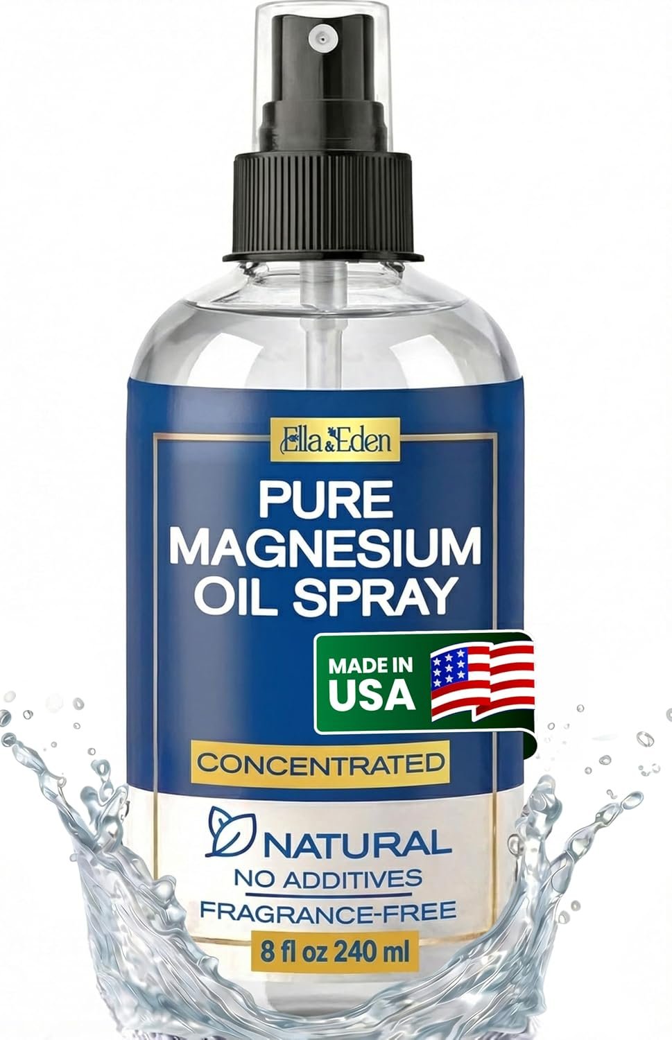 Magnesium Oil for Feet, Sleep, Muscle & Leg Cramps, Topical Spray 8 Oz