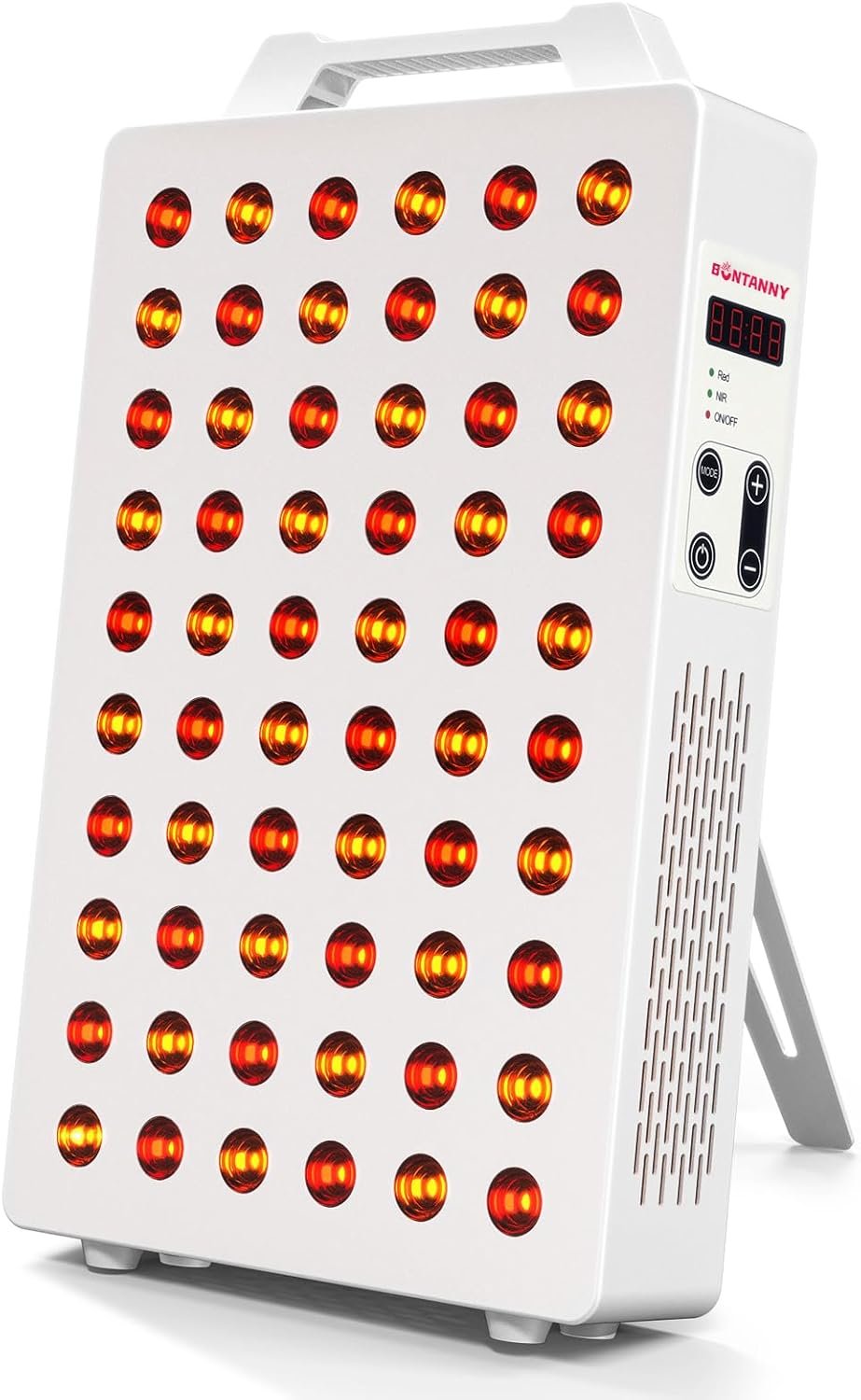 BONTANNY Red Light Therapy, 630/660/810/830/850nm 5 Wavelengths Red Near Infrared Light Device with 60 Dual Chip Clinical Grade LEDs, Remote Control, Timer for Face, Body, Pain Relief, BO-300 (White)