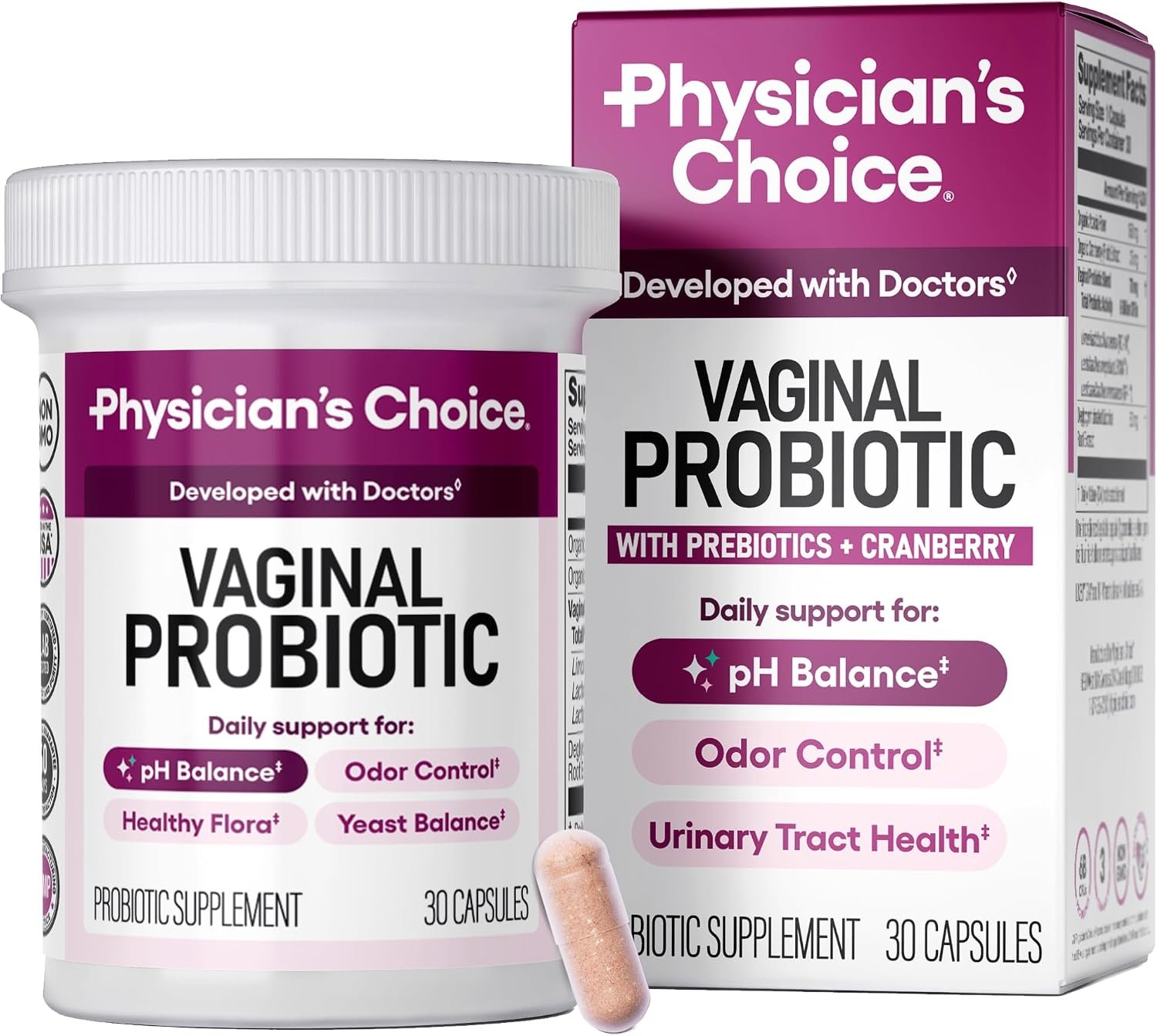 Physician’s CHOICE Vaginal Probiotics for Women, pH Balance & Odor, 30ct