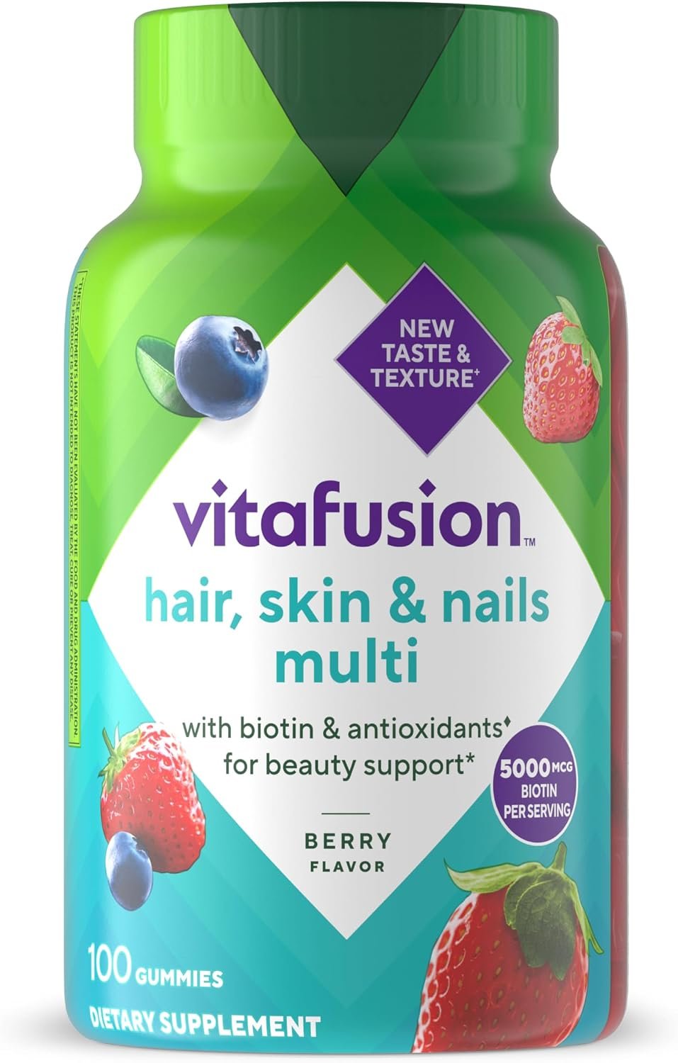 Vitafusion Hair Skin and Nails Gummies | Biotin 5000mcg Per 3 Gummies