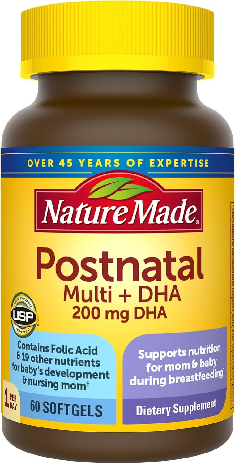 Nature Made Postnatal Multivitamin + DHA 200 mg, 60 Softgels