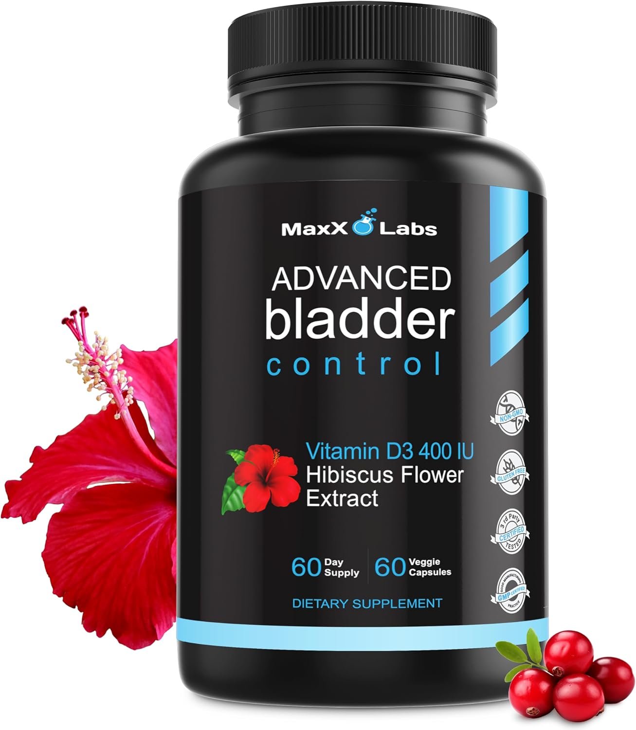 Advanced Bladder Control Supplements for Women & Men with Vitamin D3, 60 Ct