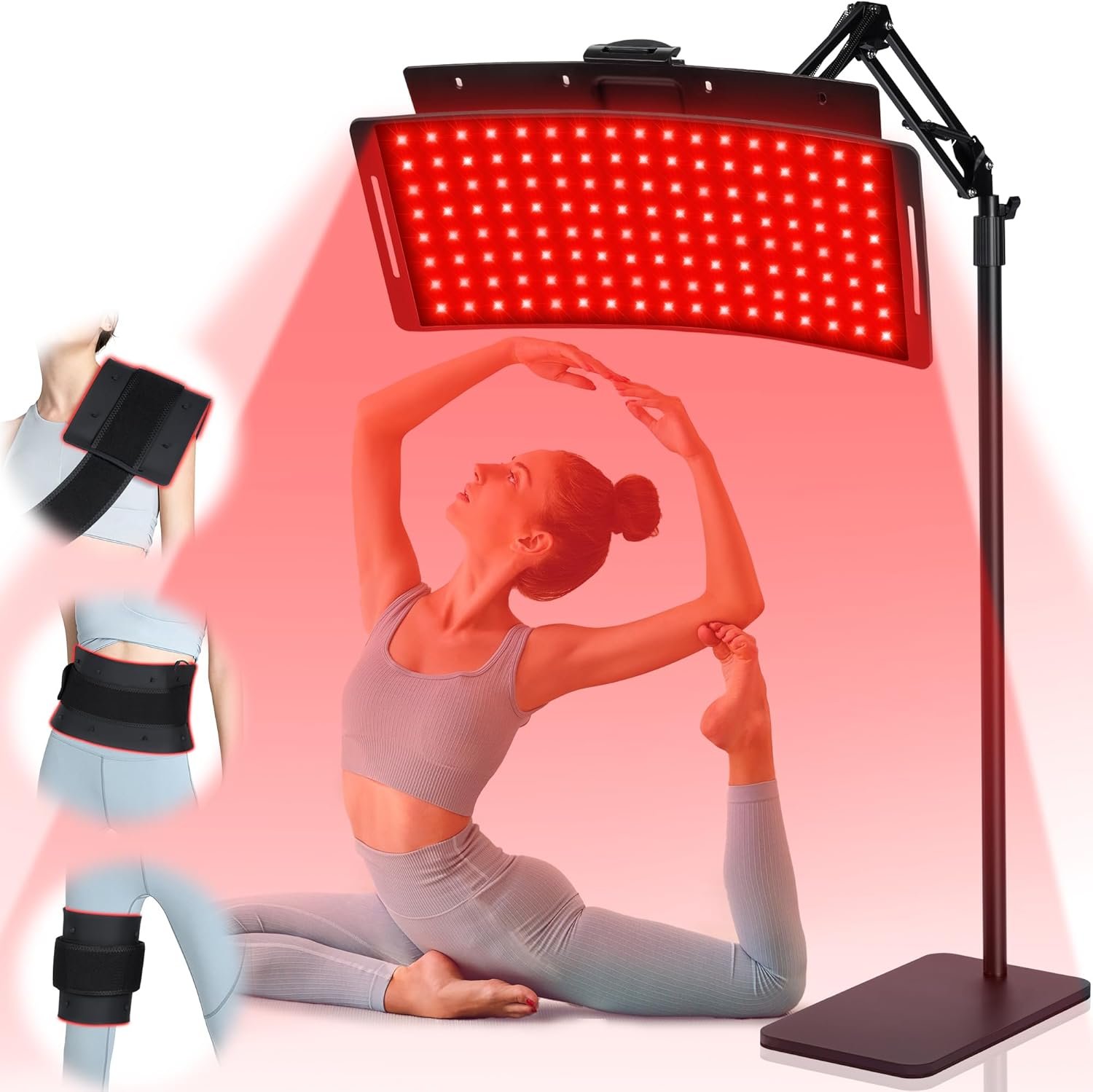 KingPavonini Red Light Therapy for Body, 2-in1 Red Light Panel with Stand