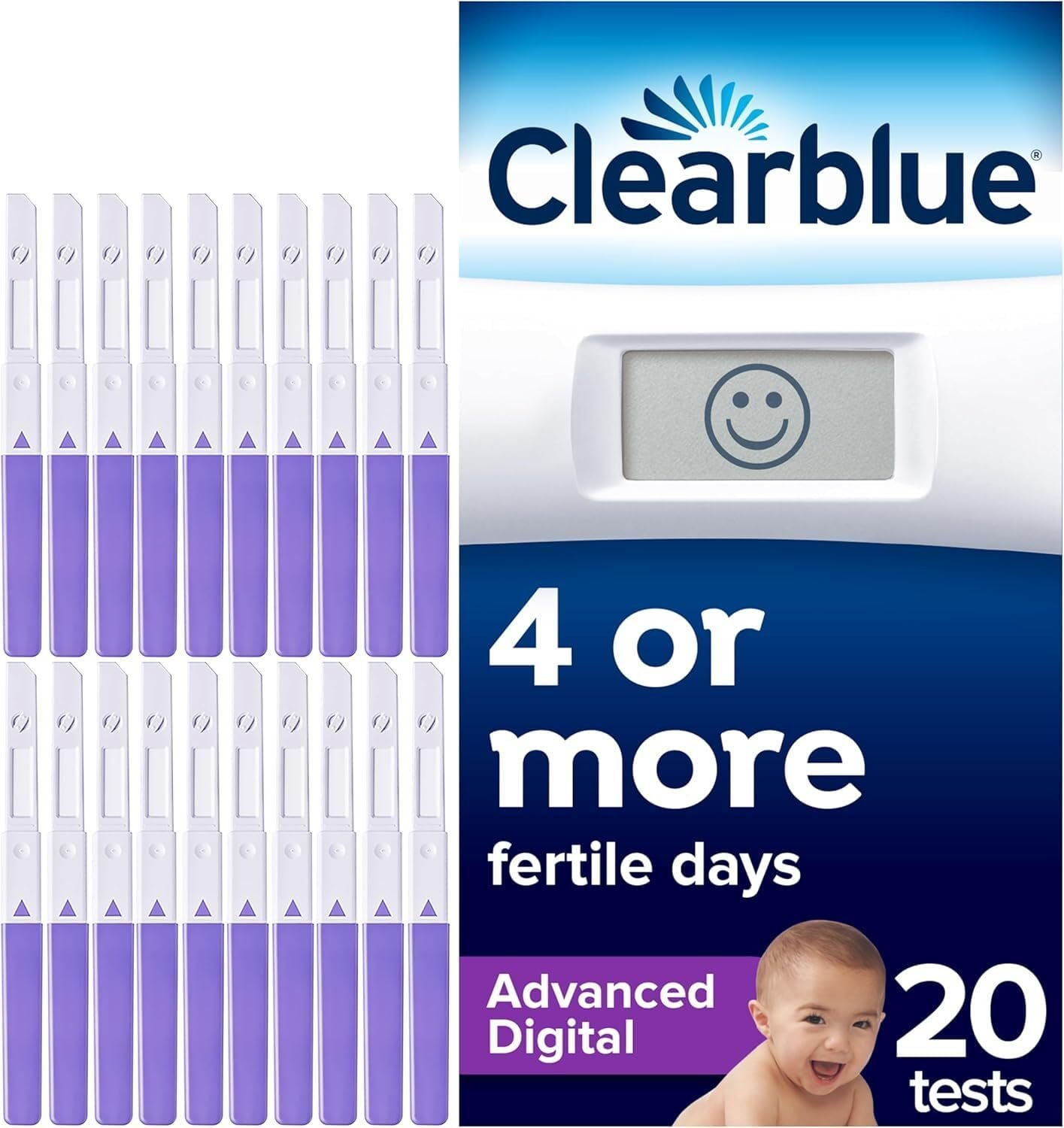 Clearblue Advanced Digital Ovulation Test-Pack of 20 Sticks