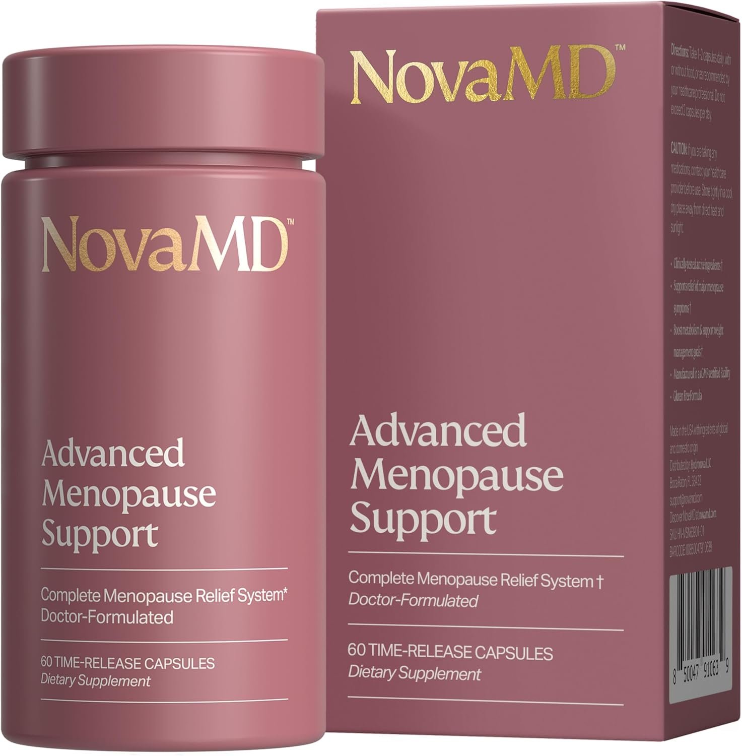 Clinically Proven Menopause Supplement for Weight Management, Hot Flashes, Night Sweats and Low Energy | Complete Multi-Symptom Menopause Supplement for Women