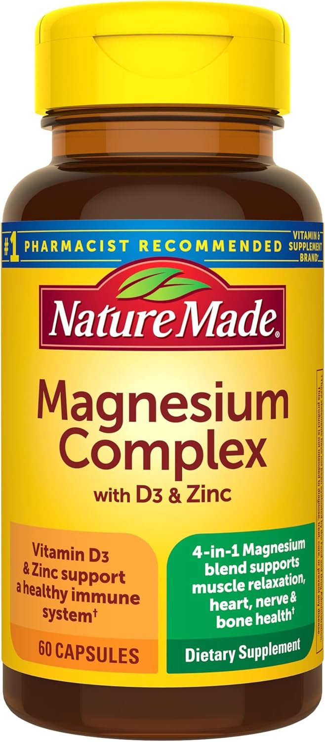 Nature Made Magnesium Complex Supplement with Vitamin D & Zinc, 60 Capsules