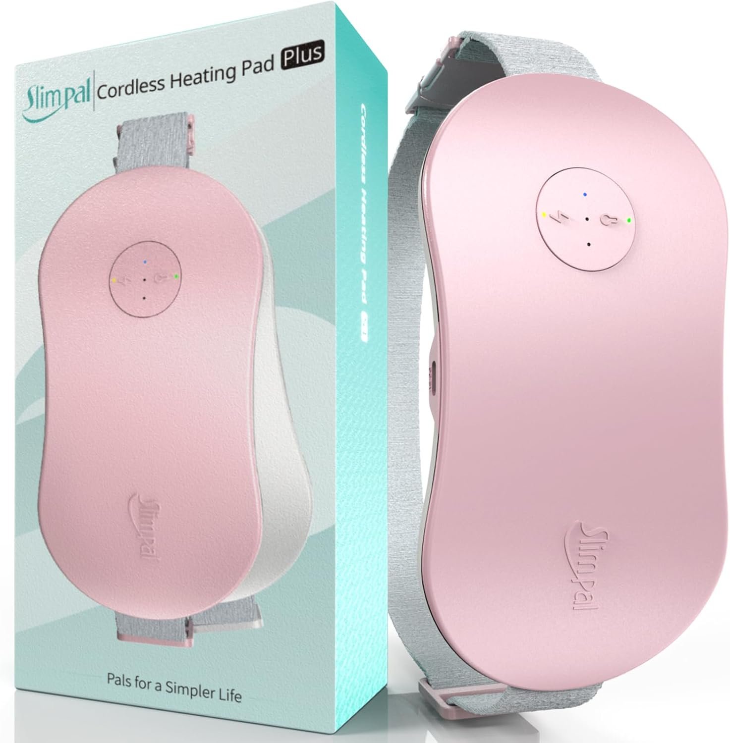 Slimpal Heating Pad for Period Cramps, Portable Cordless Electric Heating Pad for Menstrual Pain Relief, Stocking Stuffers, Rechargeable Wearable Heat Pad for Her Women Girl Wife, Pink