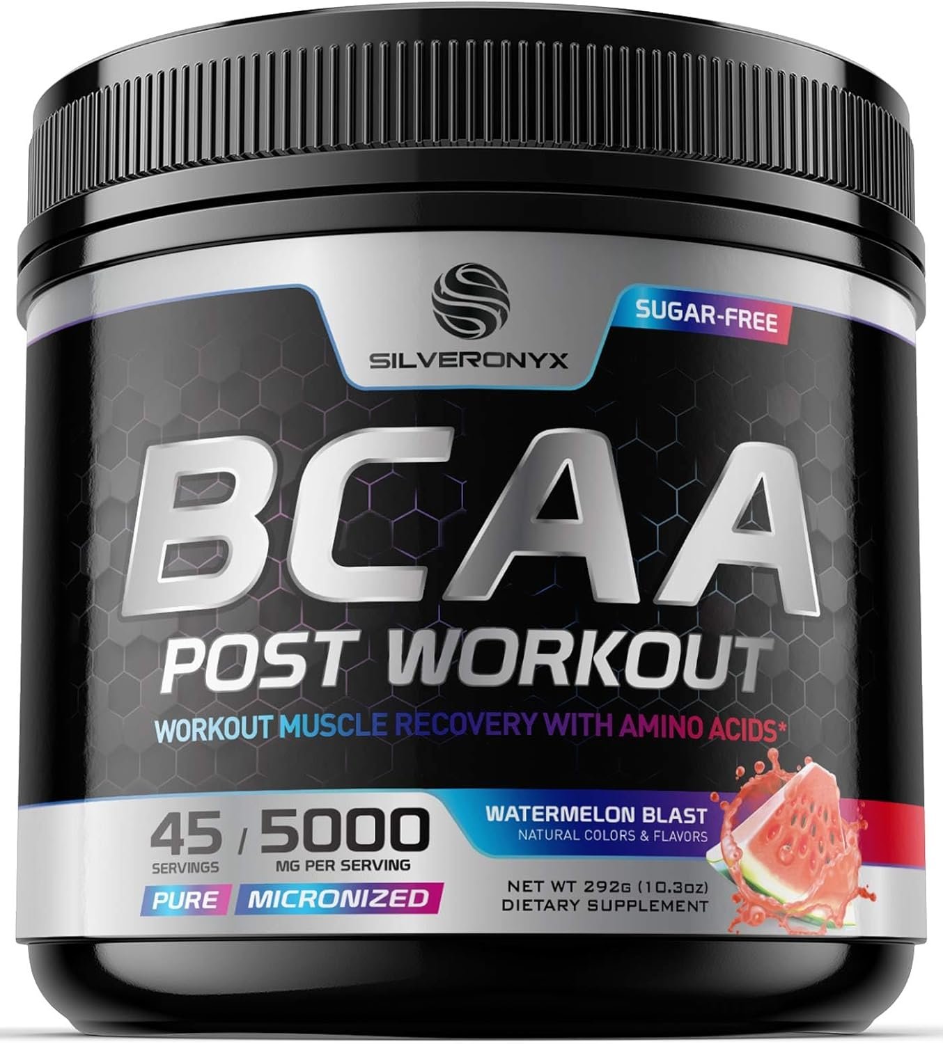 Post Workout Recovery Powder with BCAA – Extra Strength Muscle Recovery Drink Mix with L-Glutamine & Amino Acids – Sugar Free After Workout Hydration Powder Supplement – Watermelon Blast – 45 Servings