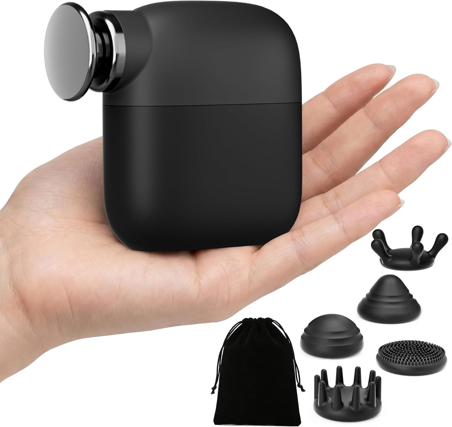 Mini Massage Gun Portable Deep Tissue Percussion Muscle Massager Lightweight Handheld Electric Quiet Massager Gun for Pain Relief High Intensity Silent Body Massager for Travel Gifts for Women Black
