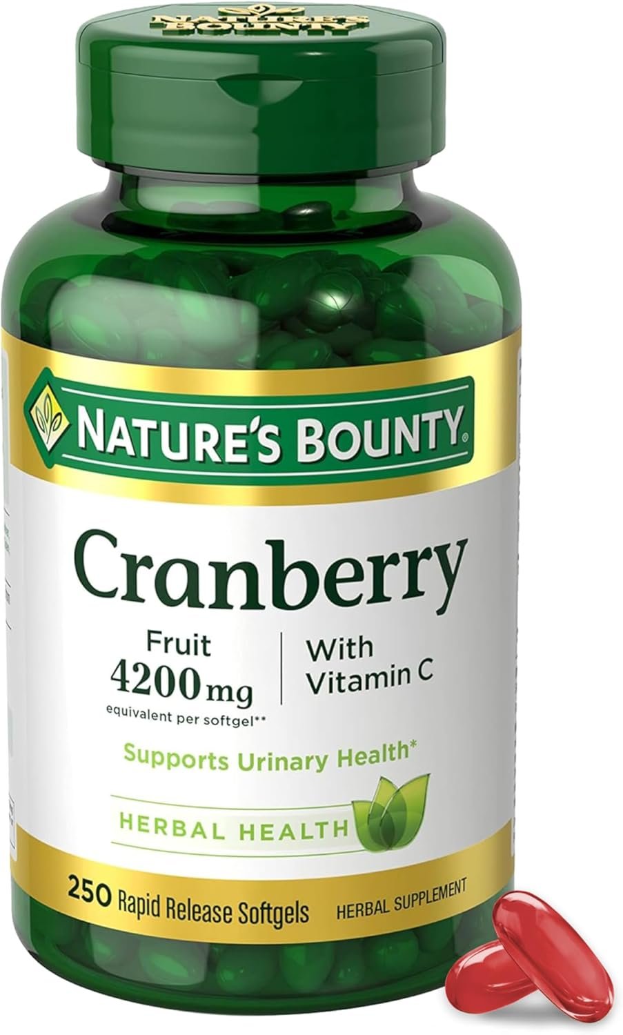 Nature’s Bounty Cranberry Pills for Women Urinary Tract Health, 250 Count