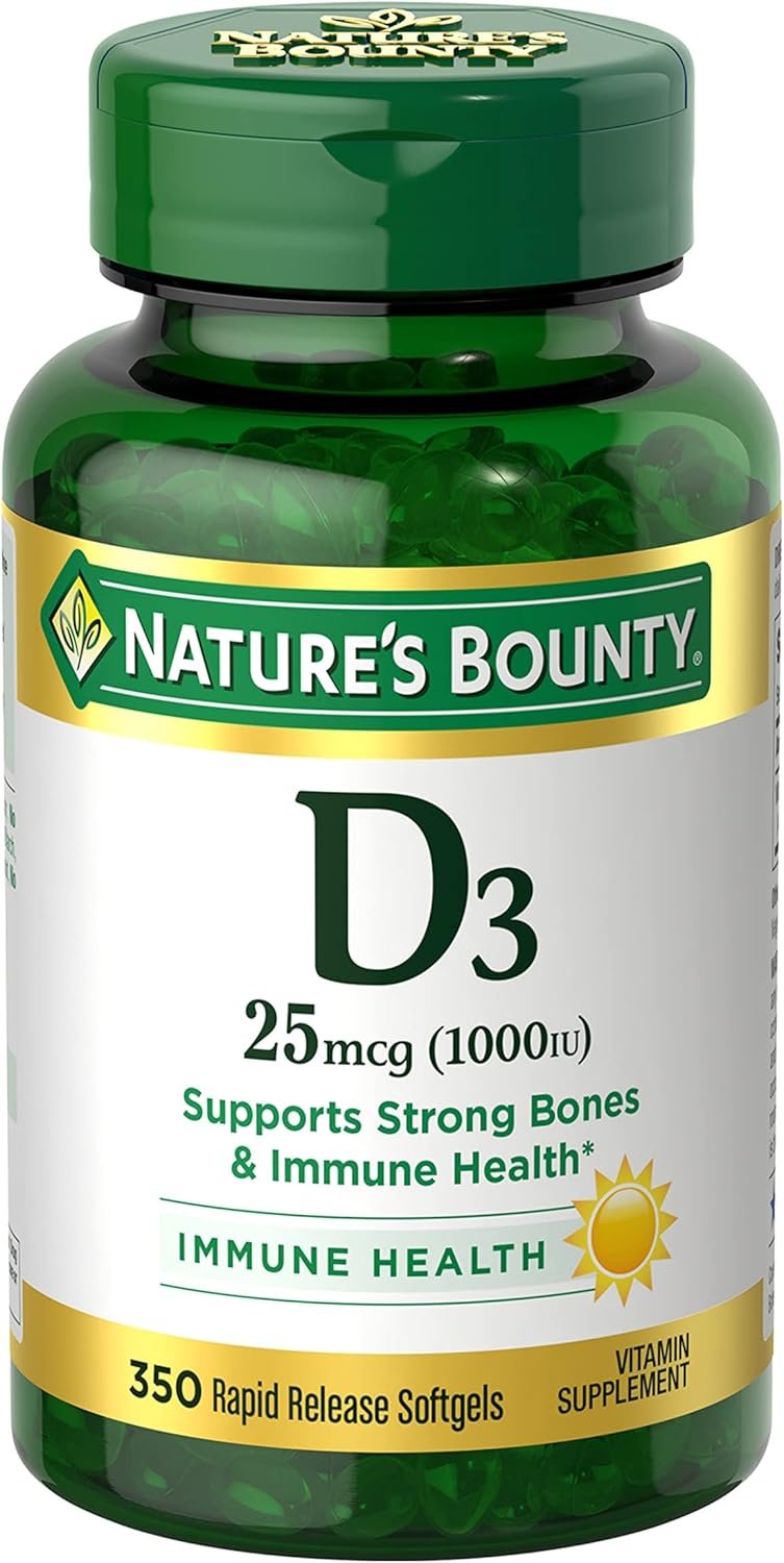 Nature’s Bounty Vitamin D3 1000 IU Softgels, 350 Count