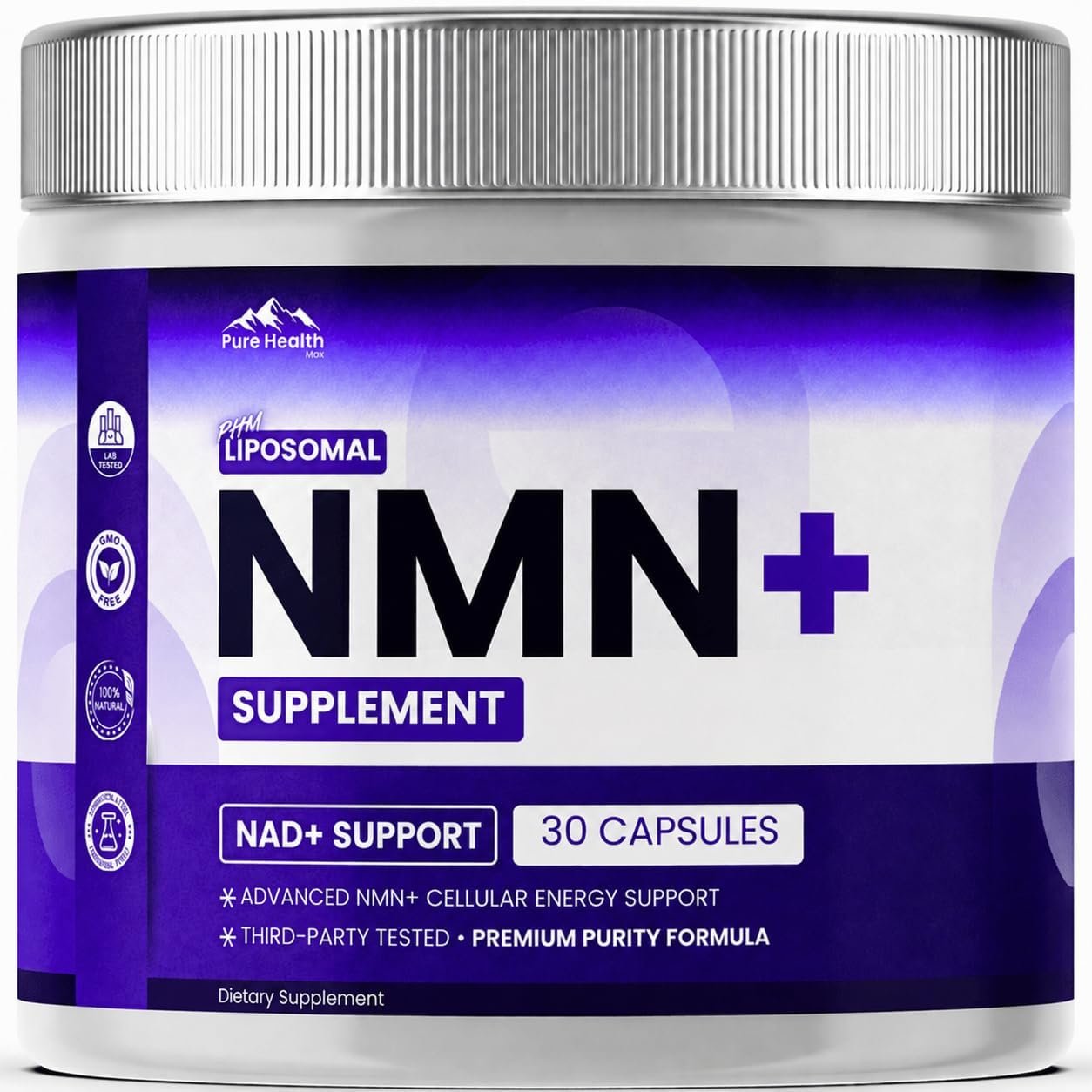 NMN Supplement with NAD+ Resveratrol and French Maritime Pine Bark Extract – NMNH Alternative | NAD Liposomal Supplements for Men and Women – Supports Cellular Energy | 30 Capsules, 1 Months Supply