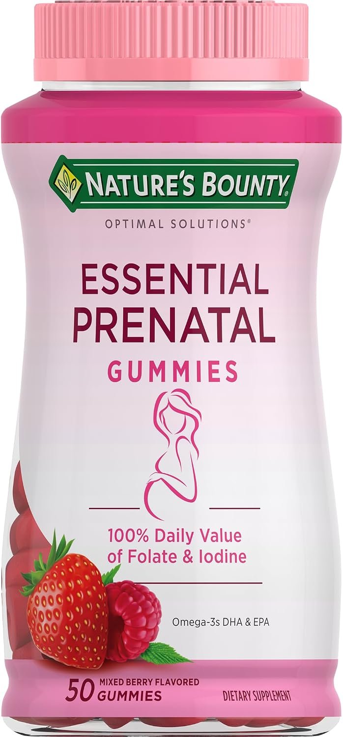 Nature’s Bounty Optimal Solutions Essential Prenatal Gummies, 50 Count