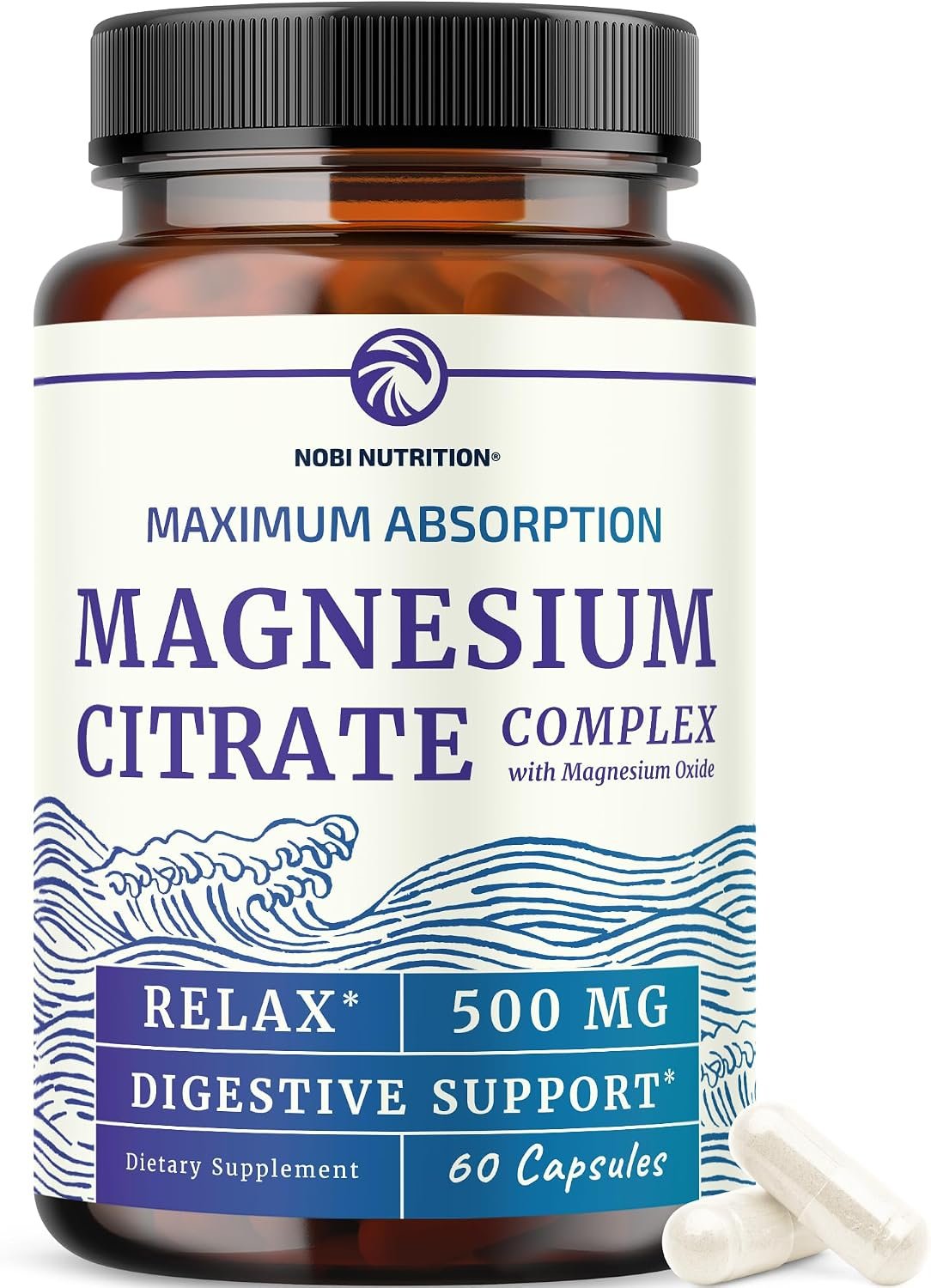 Magnesium Citrate Complex 500 MG, Constipation, Calm & Relaxation Support