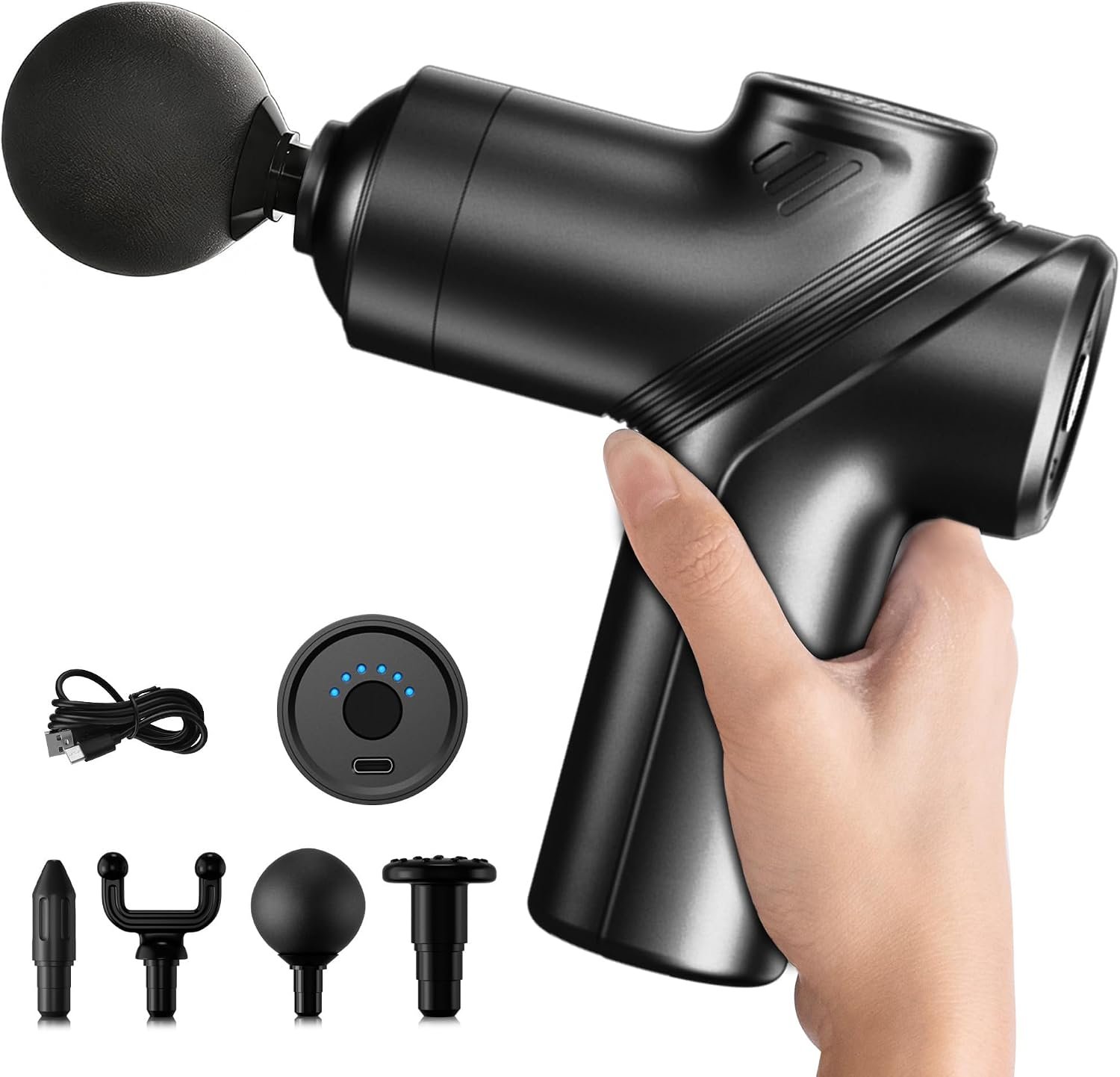 LEERCON Massage Gun Deep Tissue Mini Muscle Massager for Pain Relief, Black