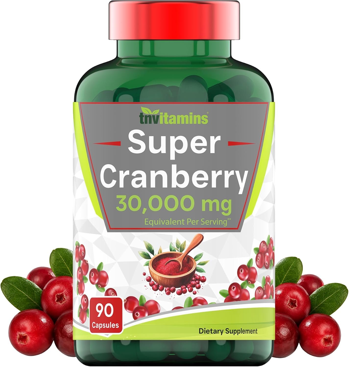 tnvitamins Cranberry Pills for Women & Men – 90 Capsules | Supports Urinary Tract Health* | Cranberry Concentrate Supplement | Bladder & Kidney Support* | Supports Women’s Health* | Antioxidants