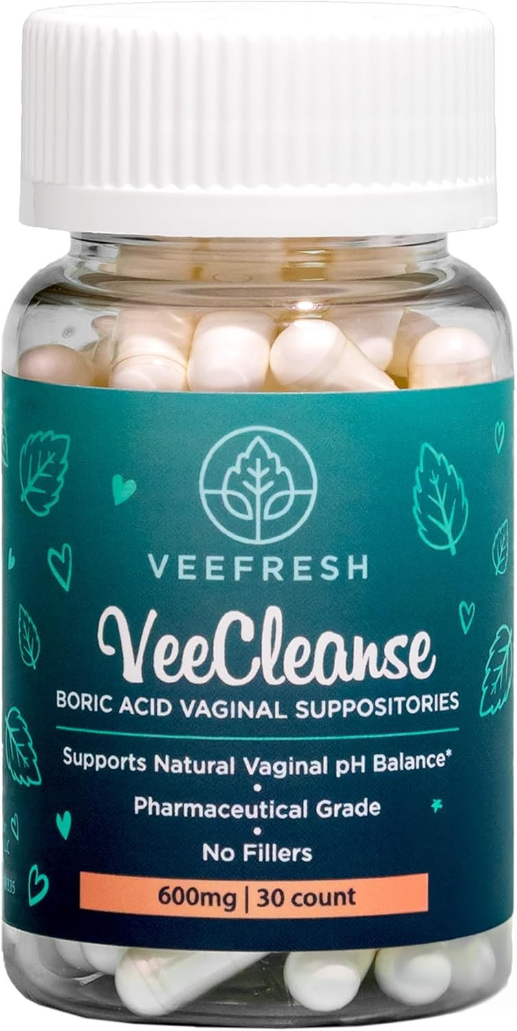 VeeFresh VeeCleanse Boric Acid Vaginal Suppositories – pH & Odor Control