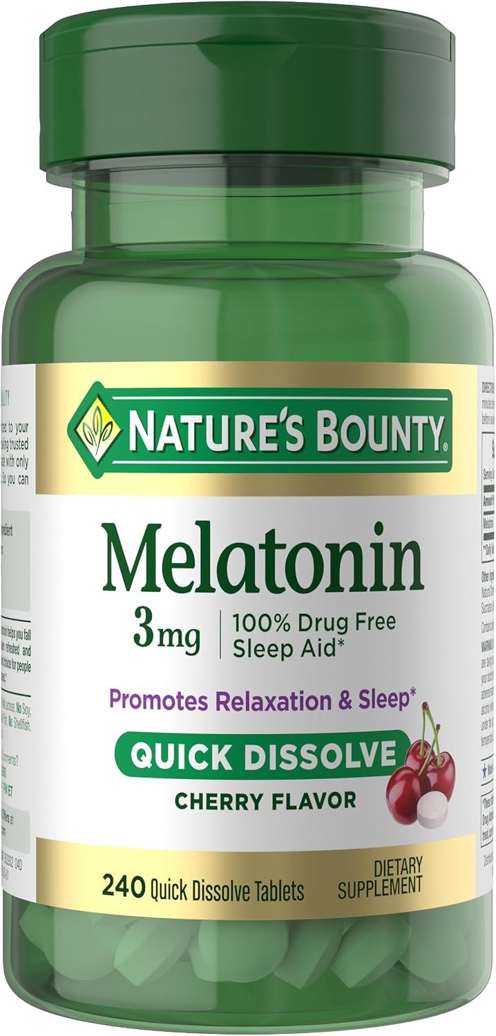 Nature’s Bounty Melatonin 3mg Quick Dissolve, 240 Count
