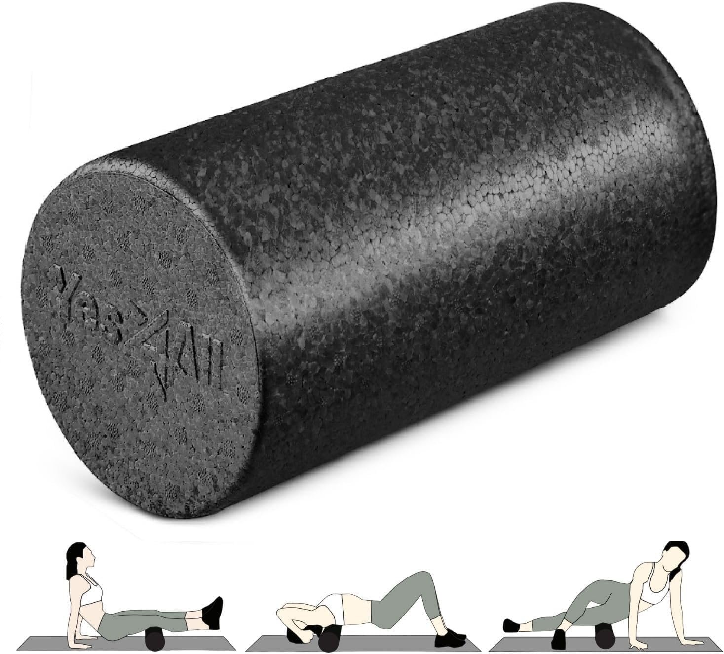 Yes4All High Density Foam Roller for Back, Variety of Sizes & Colors for Yoga, Pilates – Black – 12 Inches (Pack of 9)