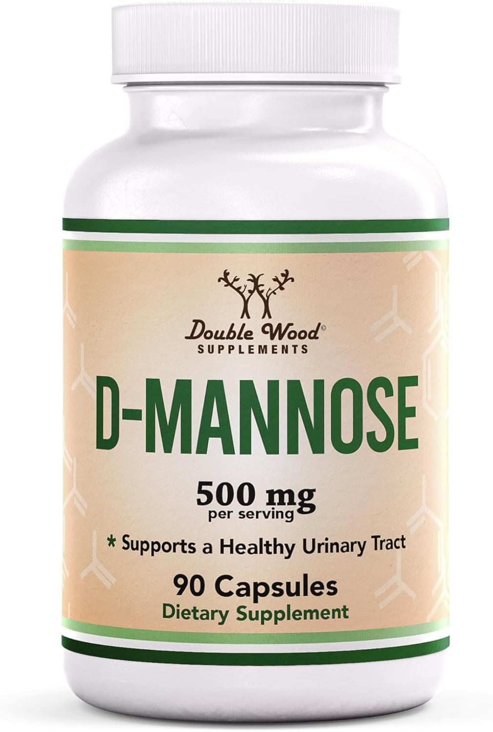 D-Mannose 500mg, 99.9% Pure, Urinary Tract + Bladder Health, 90 Capsules