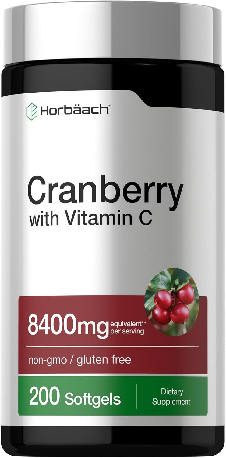 Horbäach Cranberry Pills for Women and Men | 200 Softgels