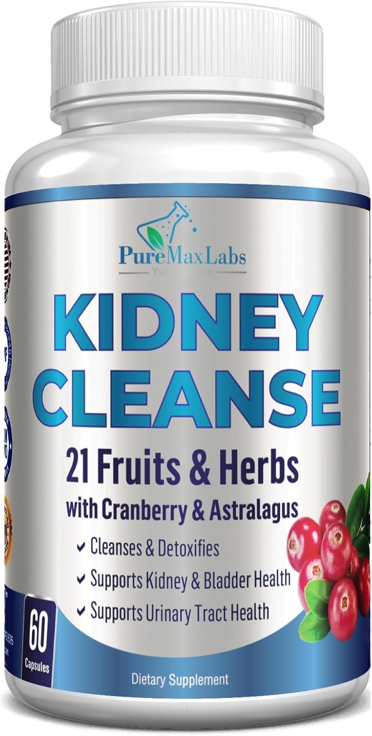 YUMMYVITE Herbal Kidney Cleanse with Cranberry Extract – 21 Fruits & Herbs – Detox & Cleanse Urinary Tract & Bladder Health, Kidney Support (60 Count Pack of 1)