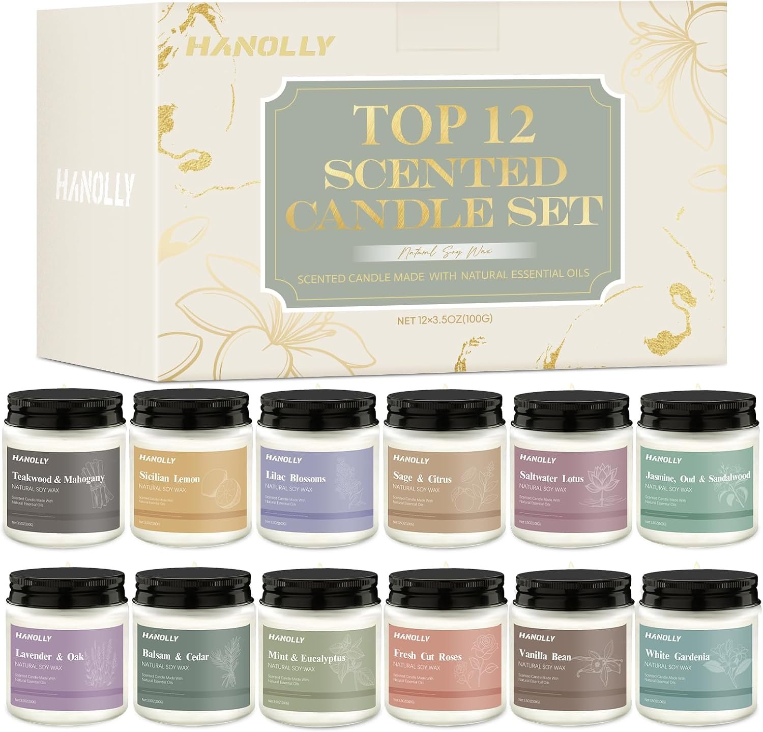12 Pack Candles for Home Scented, Aromatherapy Candles Gifts Set for Women