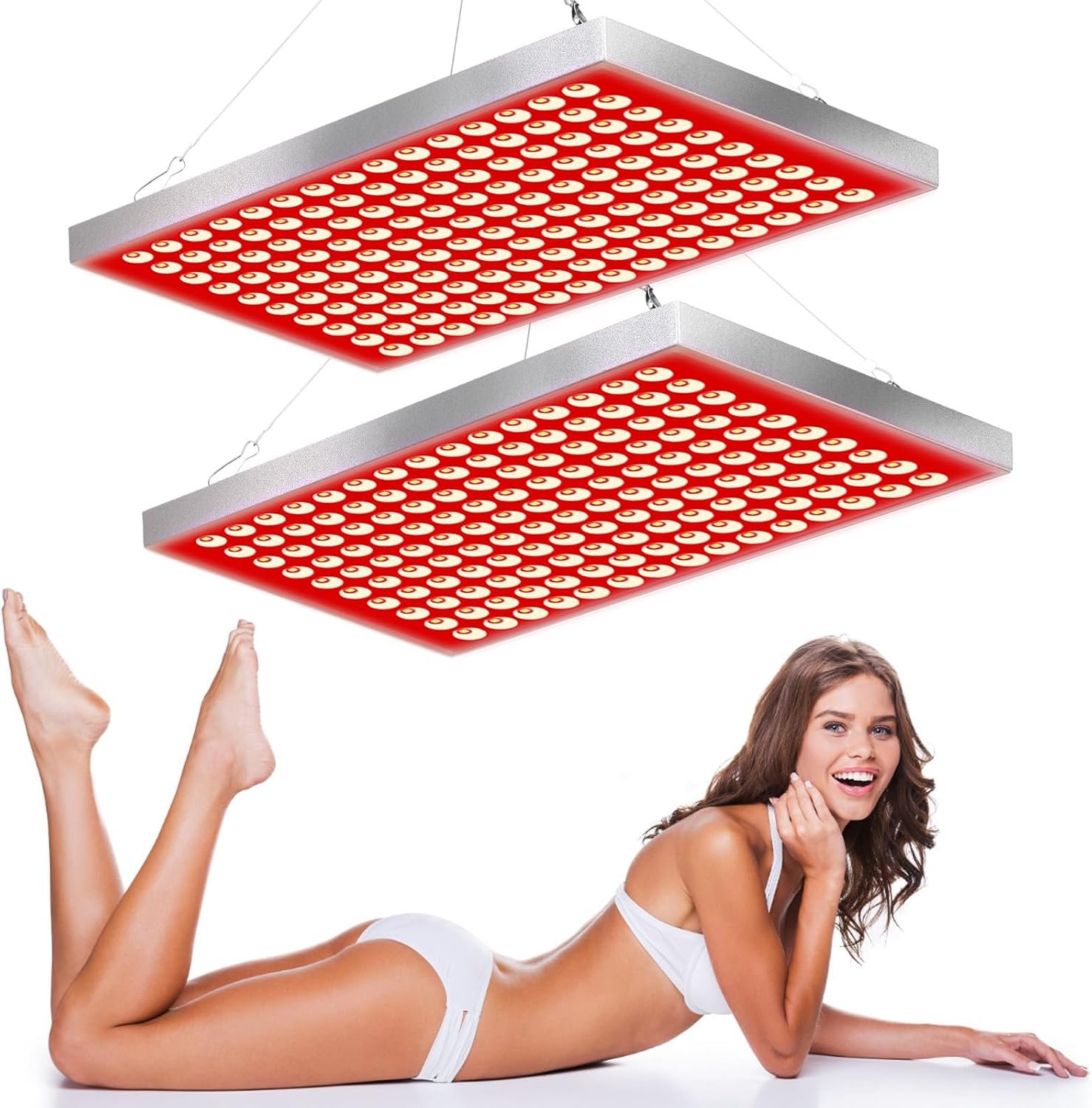 Red Light Therapy for Body and Face, Infrared Red Light Therapy Device with Stand, 660nm and 850nm LED RedLight Panel for Full Body Skin Rejuvenation at Home (2 Pack)
