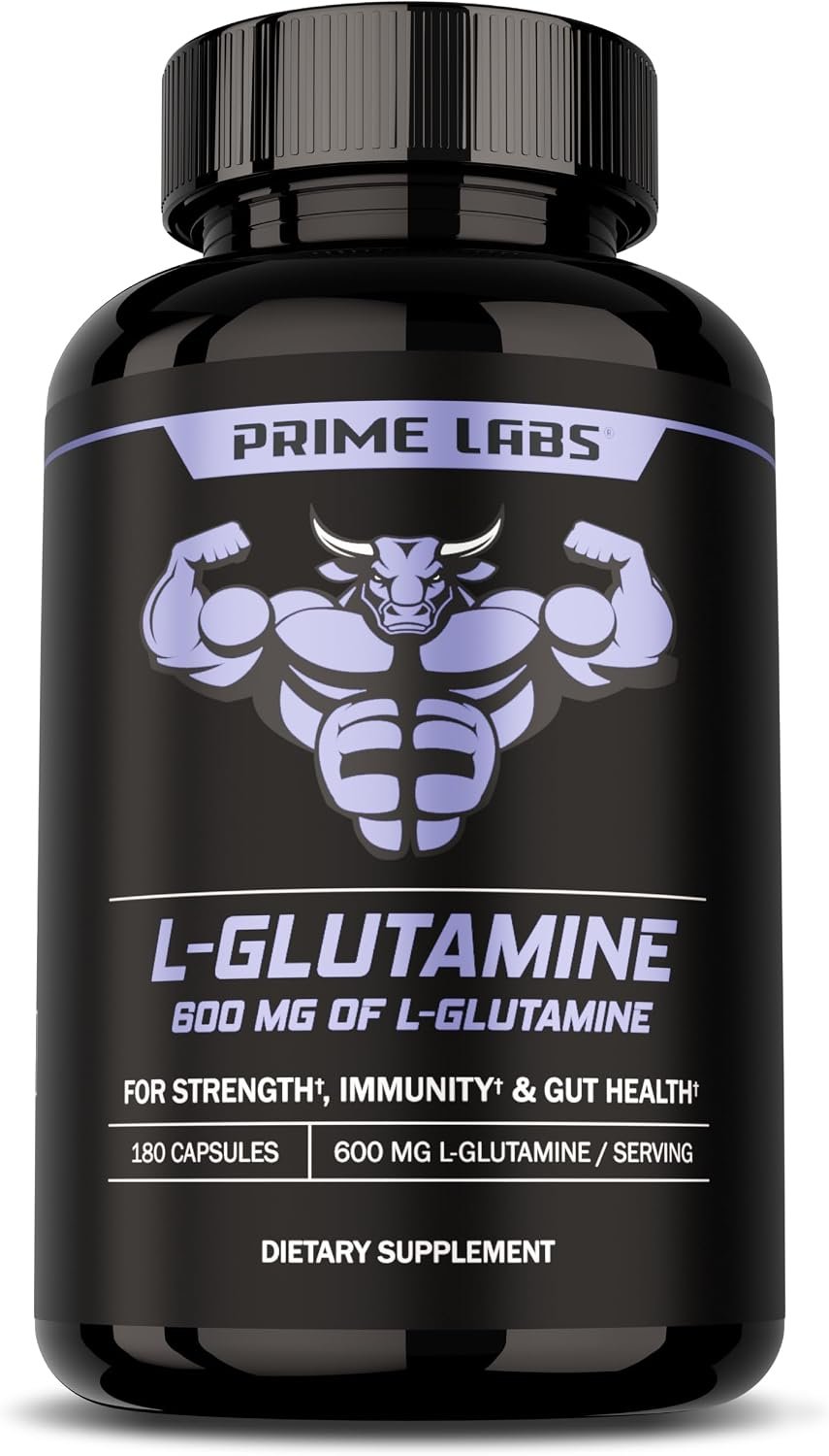 Prime Labs L-Glutamine Capsules 600 Mg for Men & Women