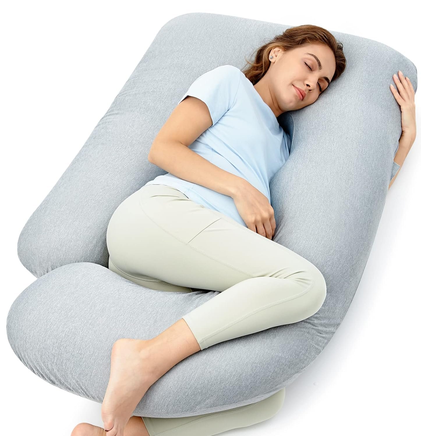 Momcozy Pregnancy Pillow for Sleeping – U Shaped Full Body Maternity Pillow
