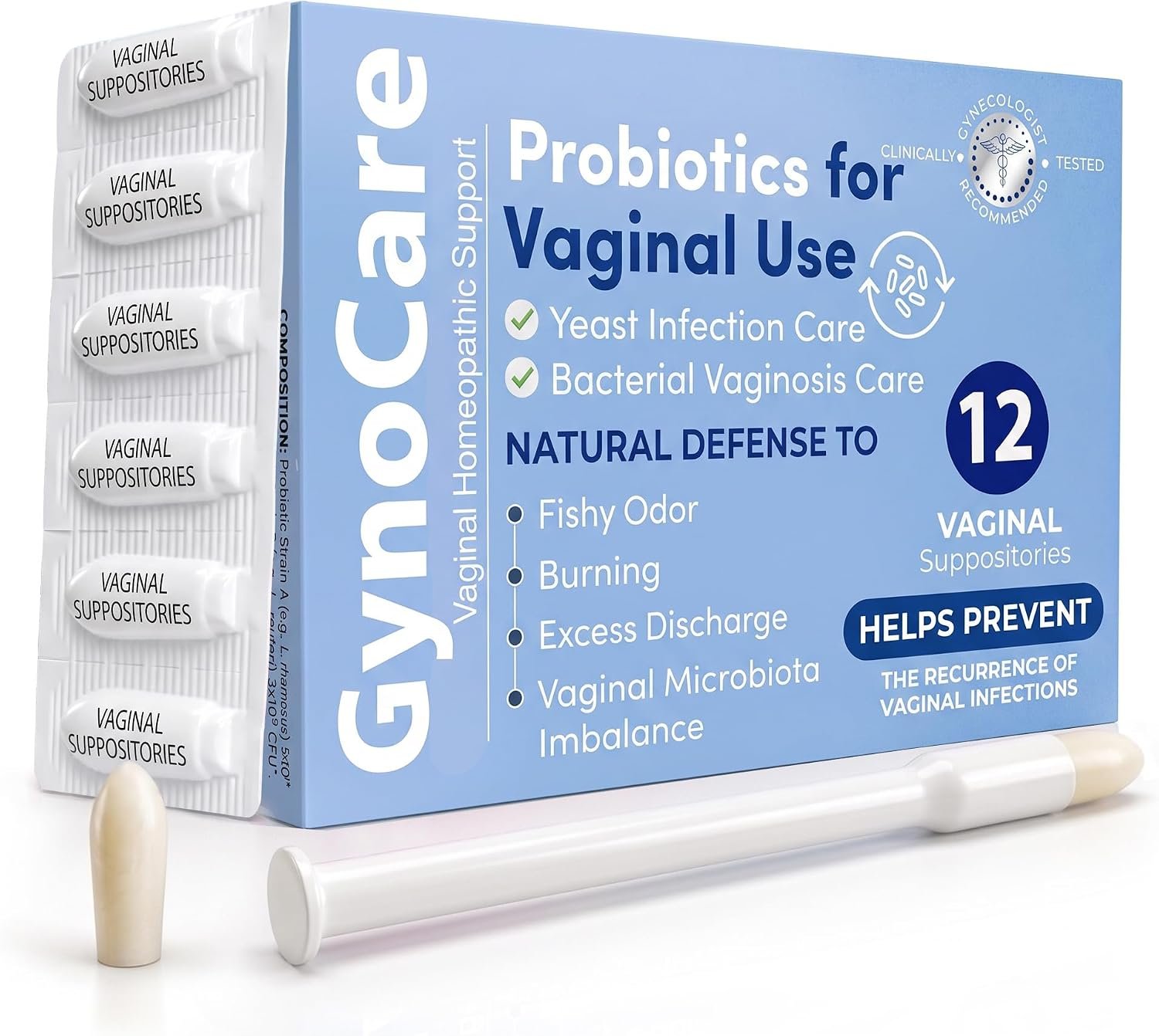 Vaginal Probiotics Suppositories for Women Boric Acid for Odor & Burning