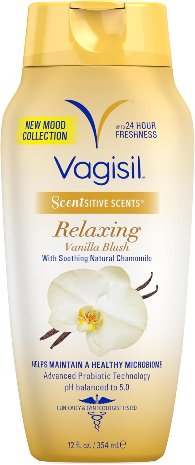 Vagisil Scentsitive Scents Relaxing Wash, Vanilla Blush,12 Fl Oz (1 Pack)