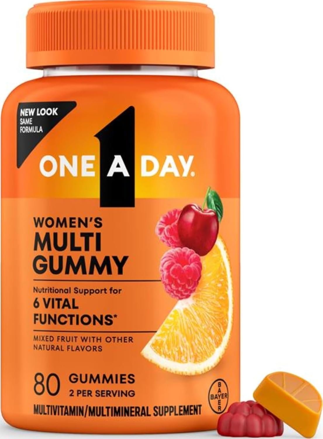 One A Day Womens Multivitamin Gummy – Gummy Vitamins for Women with Biotin, Zinc, Folic Acid, Iodine Vitamin Gummies, Chewable Multivitamin, 80 Count (Packaging May Vary)