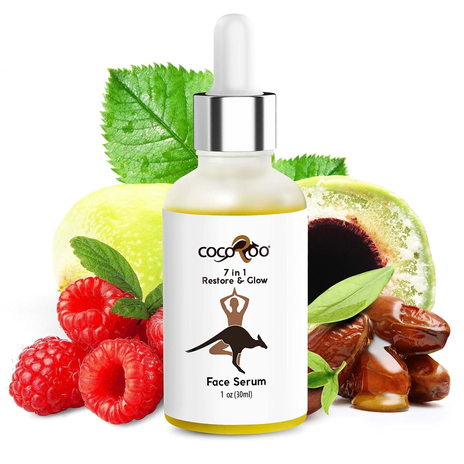 7in1 Anti-Aging Face Serum, Plant-Based with Vitamin C, Ceramide & Jojoba Oil, 100% Pure, Natural & Vegan