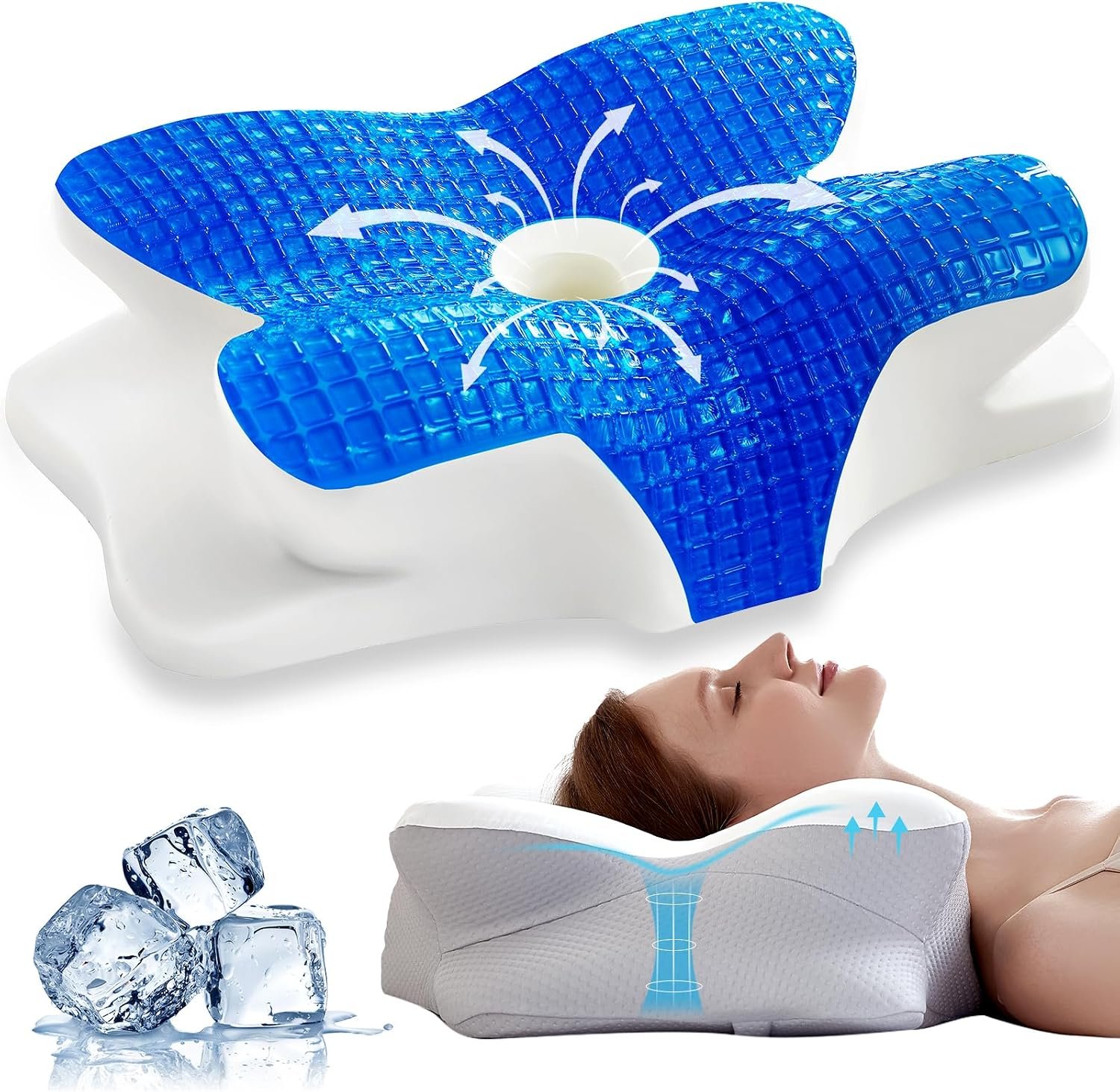 Cooling Gel Pillows for Neck and Shoulder,Cervical Pillow Cozy Sleeping
