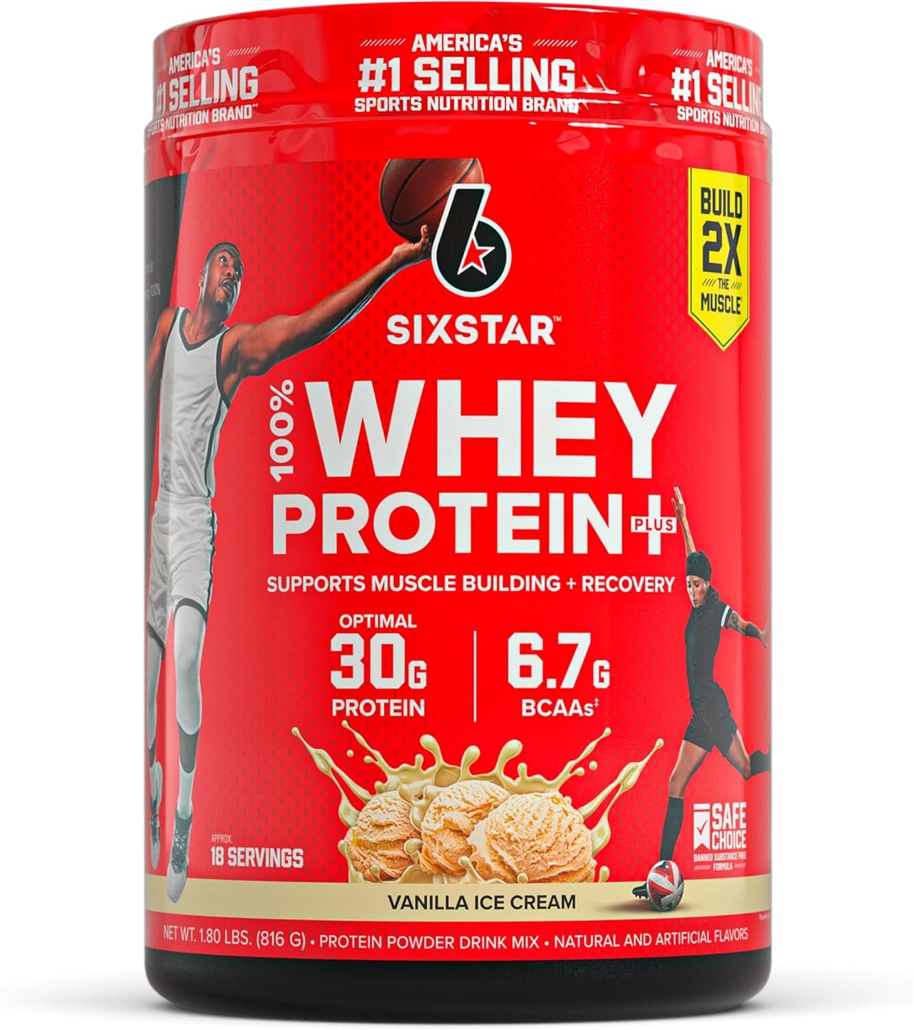 Six Star Whey Protein Powder Plus – Vanilla Cream, 1.8LB