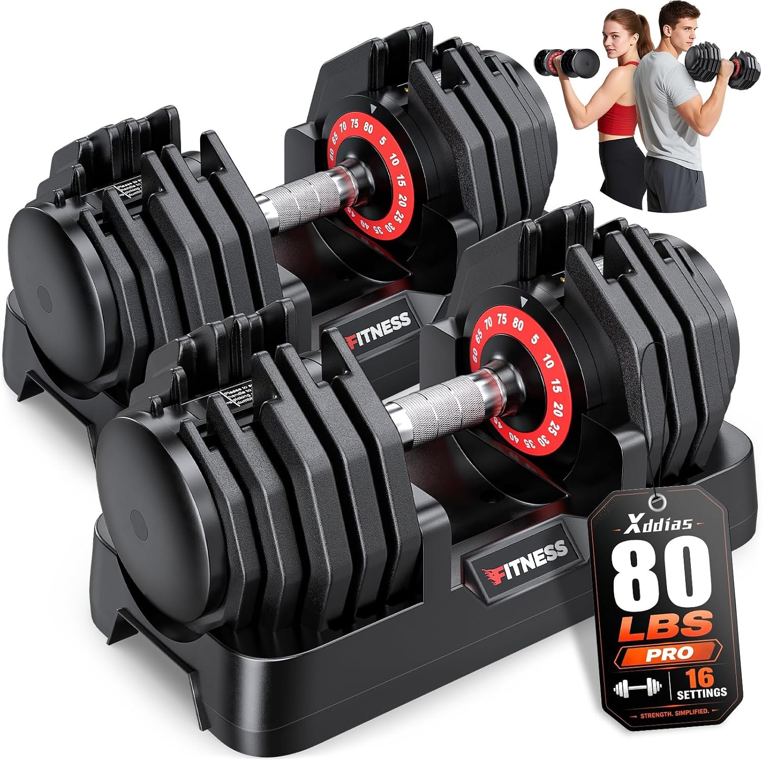 XDDIAS Adjustable Dumbbells Set of 2, Weight Set at Home